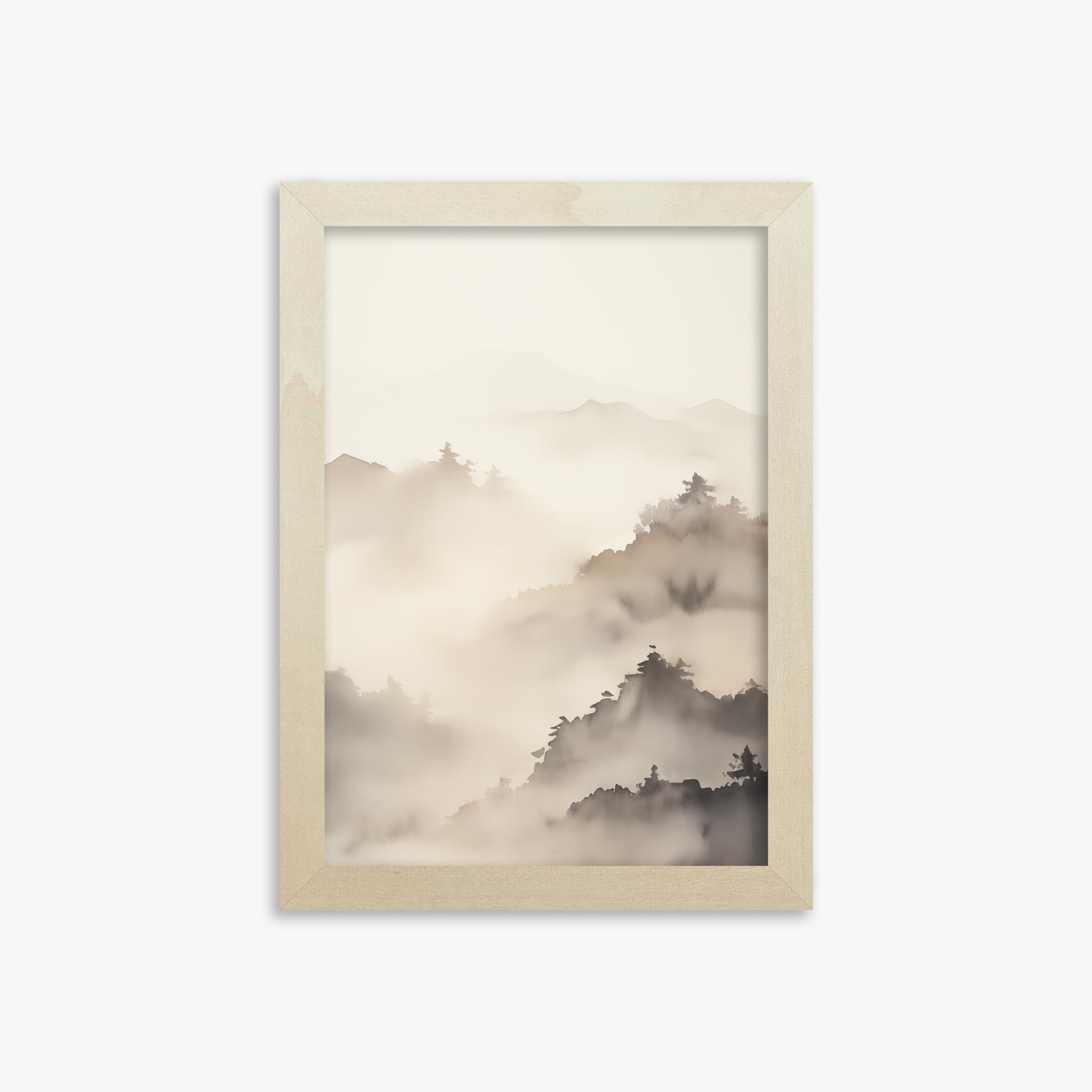 Foggy Ridge Panorama, 21x30cm Framed Poster With Lime Wood Frame