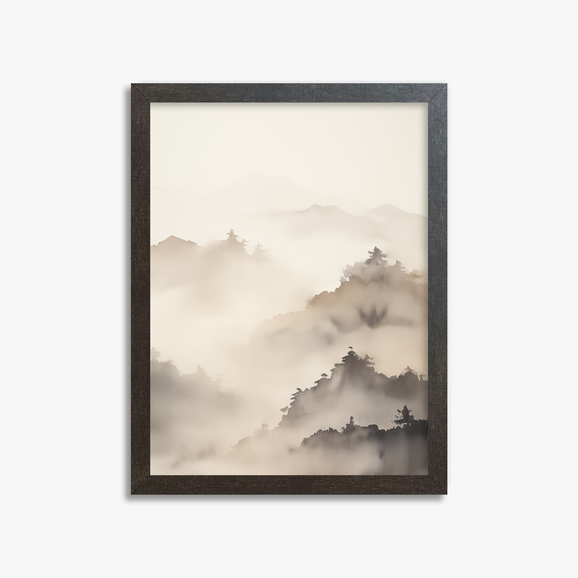 Foggy Ridge Panorama, 30x40cm Framed Poster With Espresso Frame