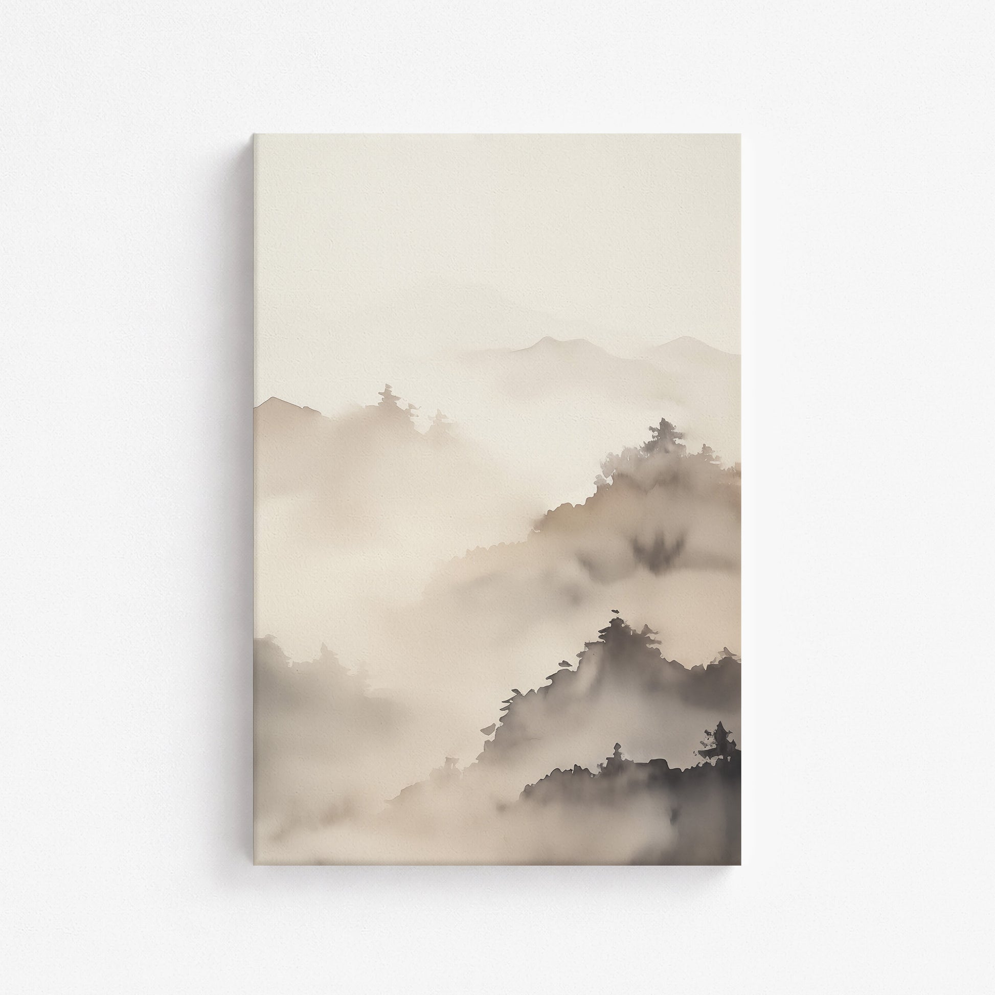Foggy Ridge Panorama, 61x91cm Satin Canvas Poster