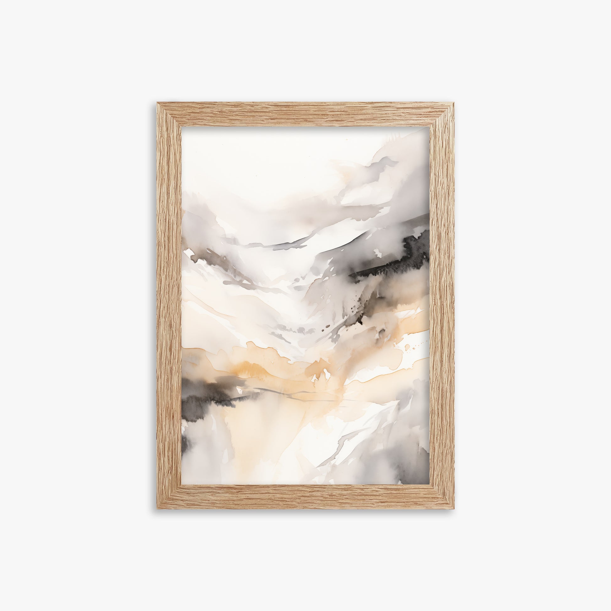 Autumn Valley Haze, 21x30cm Framed Poster With Raw Oak Frame