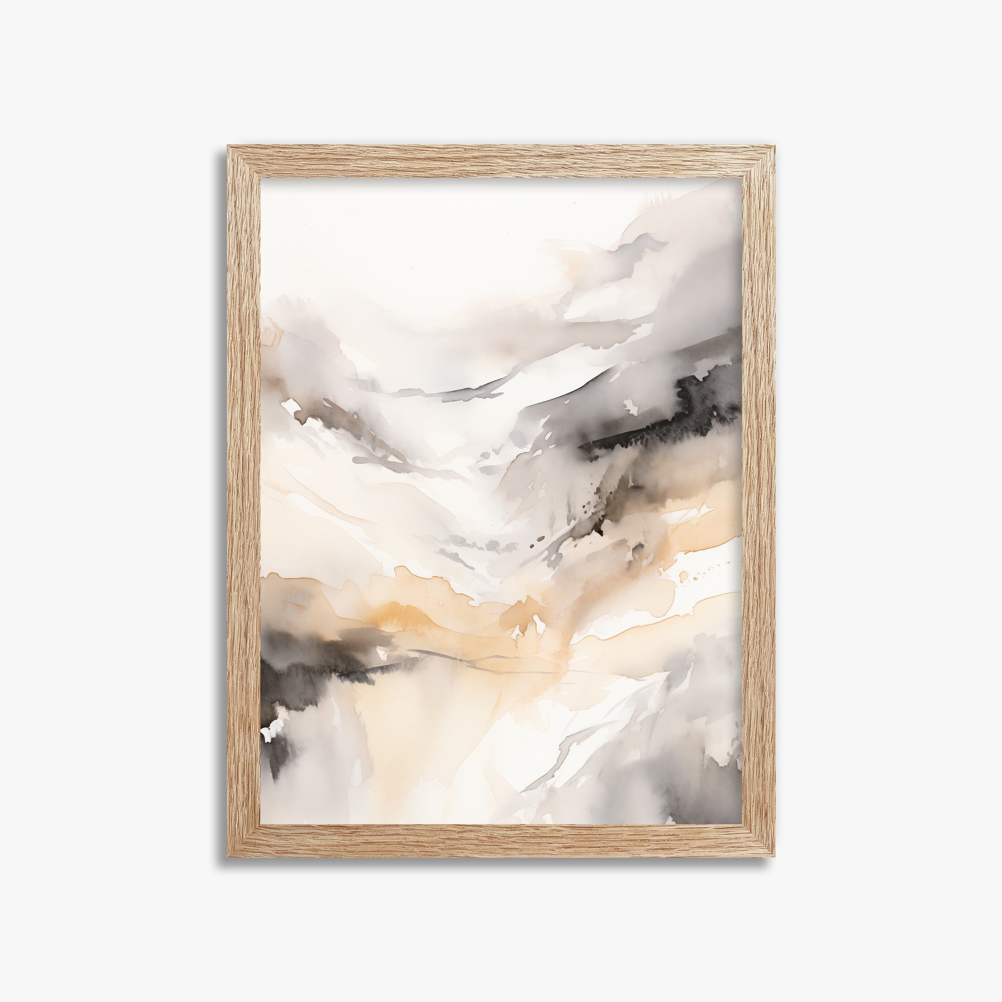 Autumn Valley Haze, 30x40cm Framed Poster With Raw Oak Frame