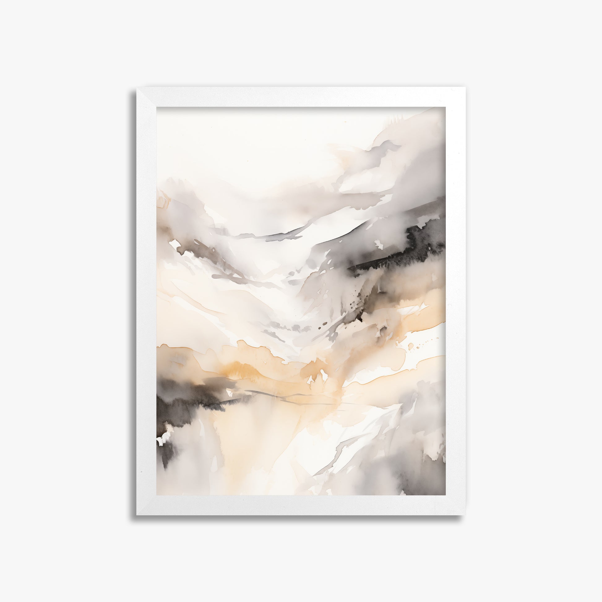 Autumn Valley Haze, 30x40cm Framed Poster With White Frame