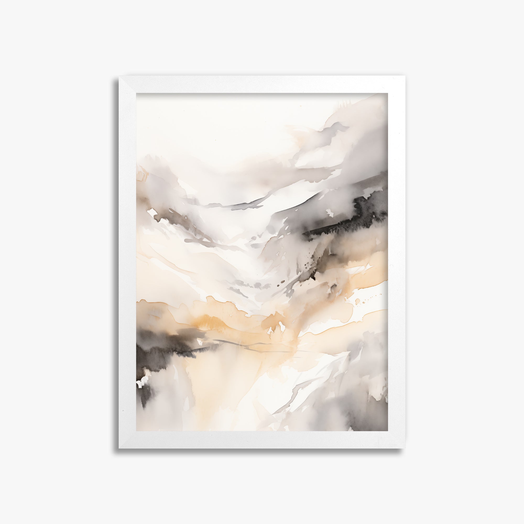 Autumn Valley Haze, 30x40cm Framed Poster With White Frame