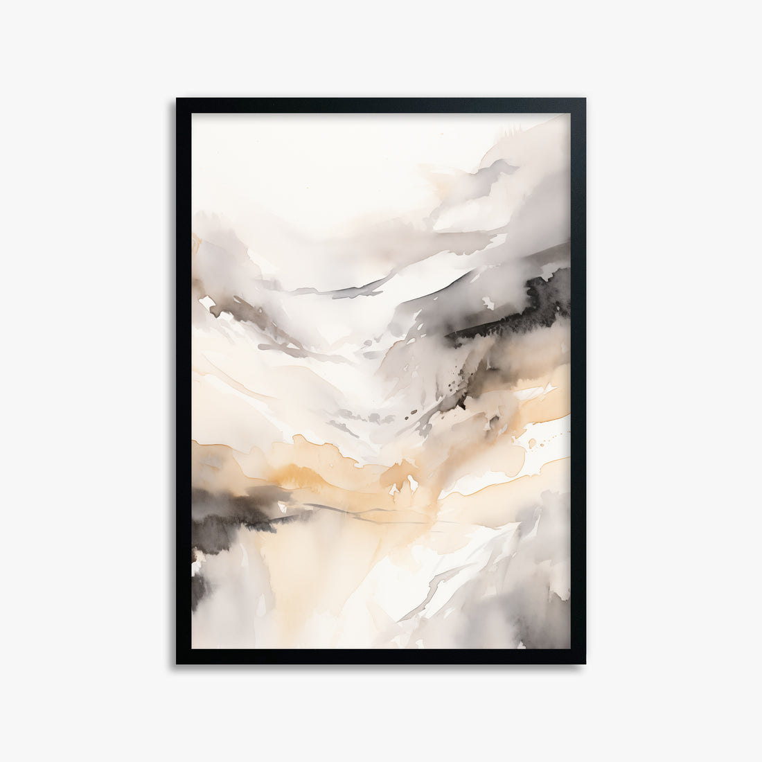 Autumn Valley Haze, 50x70cm Framed Poster With Black Frame