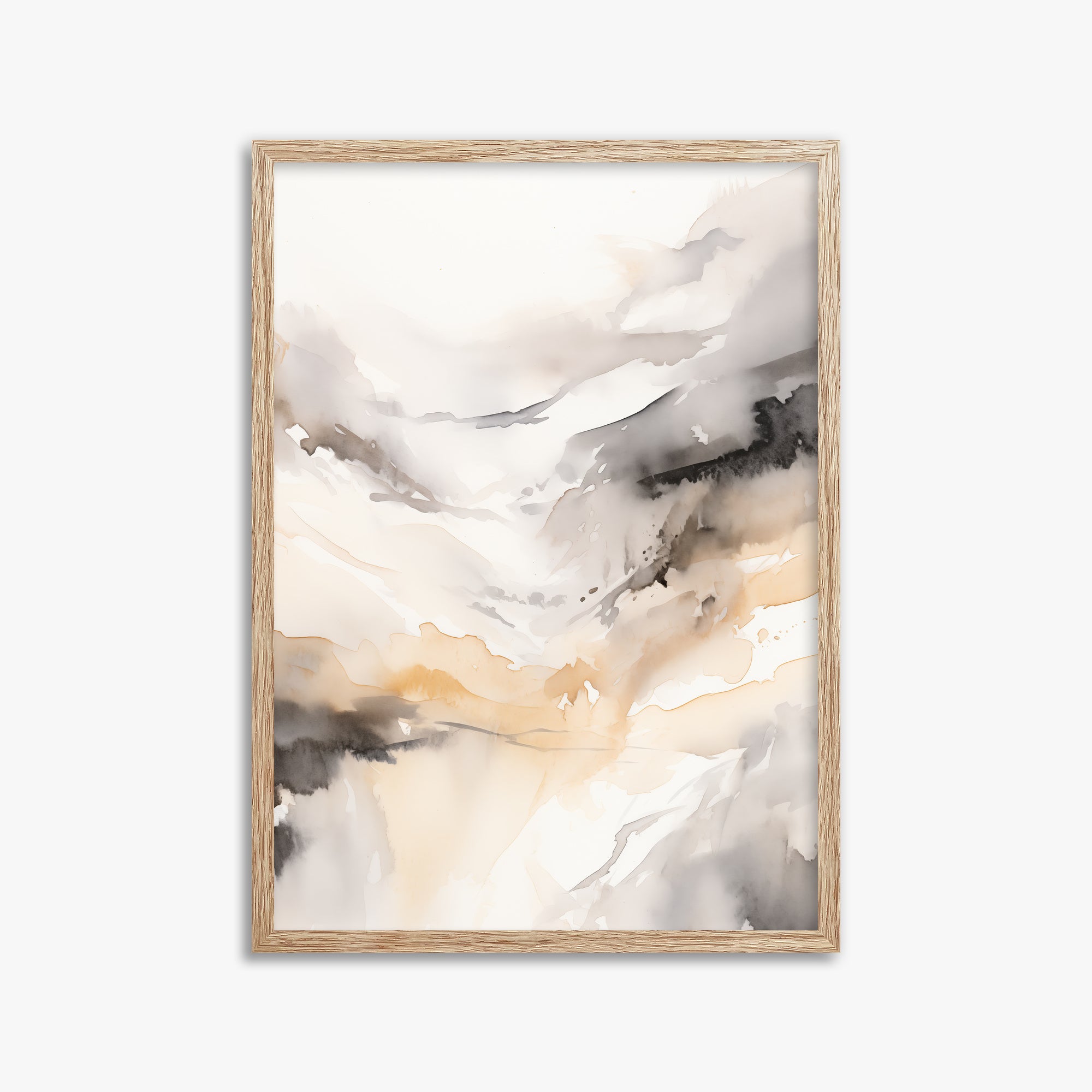 Autumn Valley Haze, 50x70cm Framed Poster With Raw Oak Frame