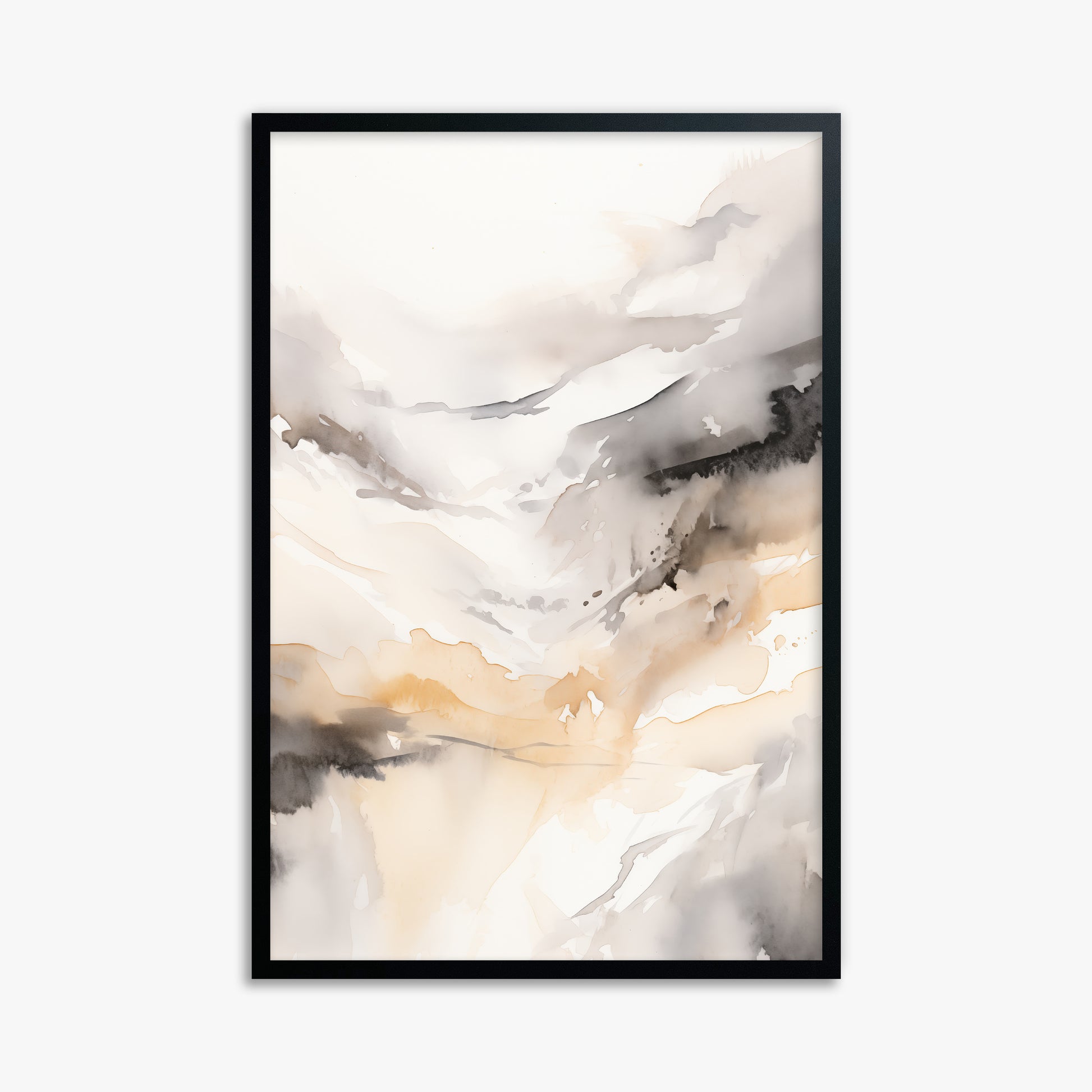 Autumn Valley Haze, 61x91cm Framed Poster With Black Frame
