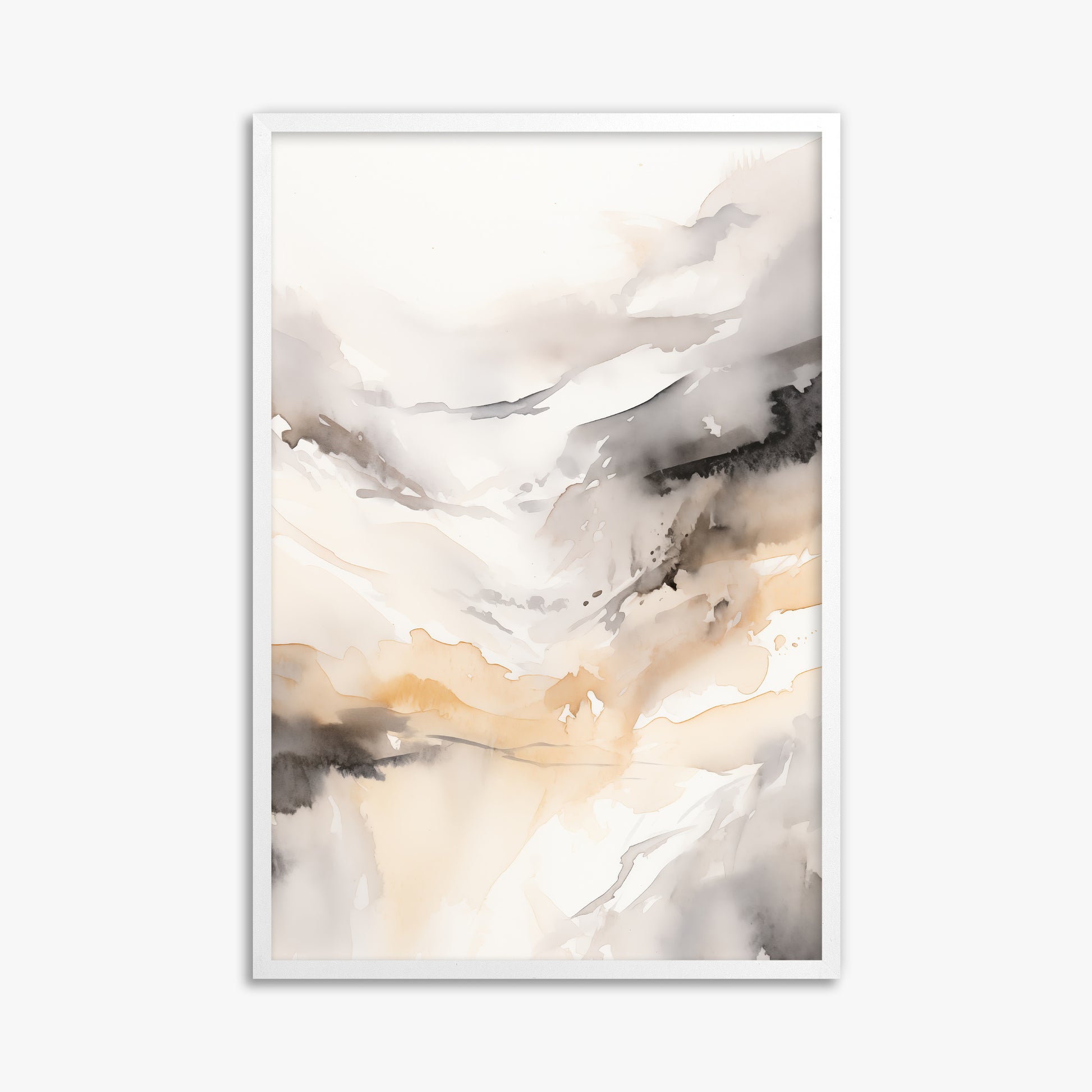 Autumn Valley Haze, 61x91cm Framed Poster With White Frame