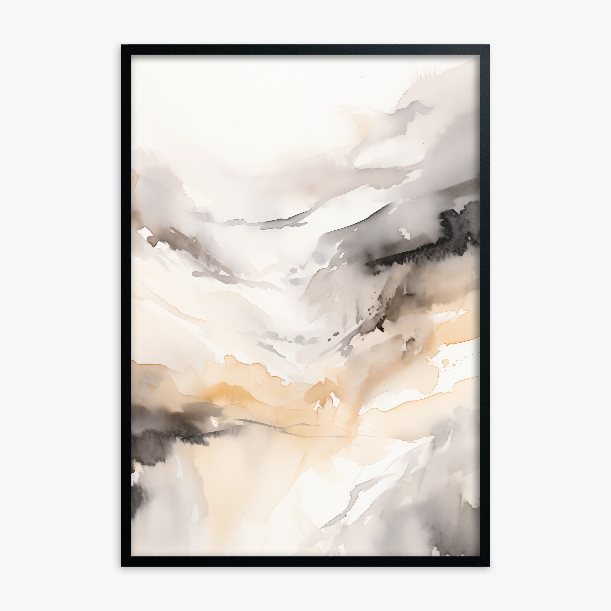 Autumn Valley Haze, Black Framed Poster With Black Frame