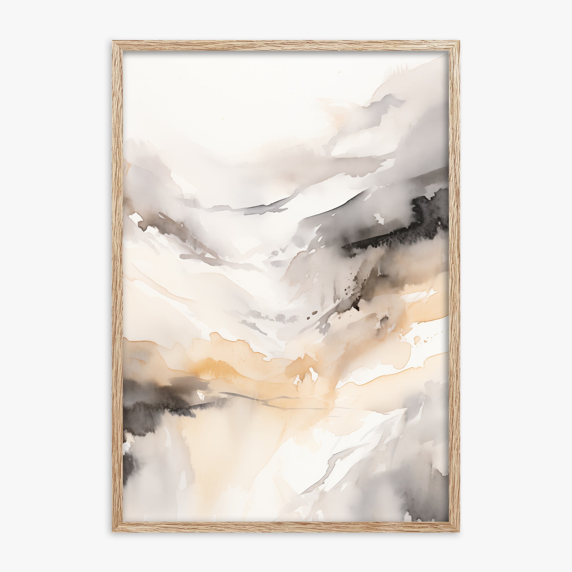 Autumn Valley Haze, 70x100cm Framed Poster With Raw Oak Frame