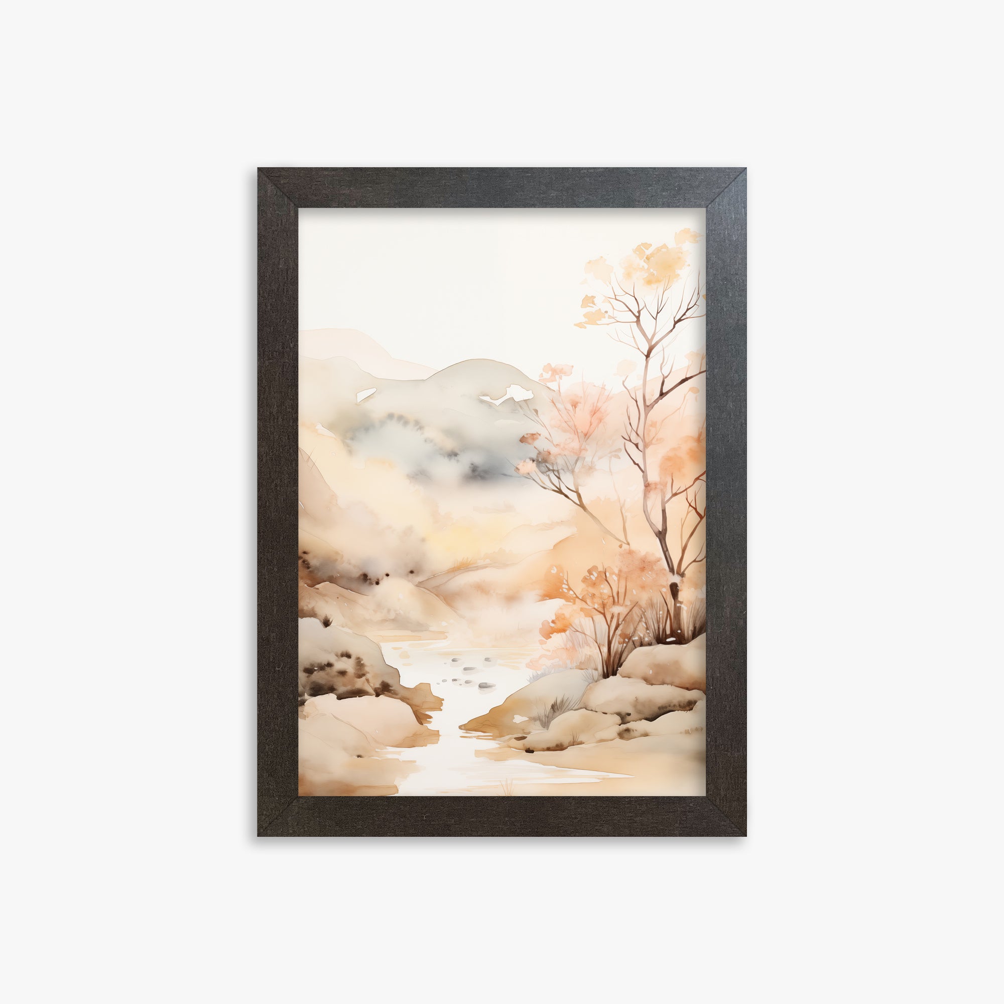 Whispering Creek, 21x30cm Framed Poster With Espresso Frame