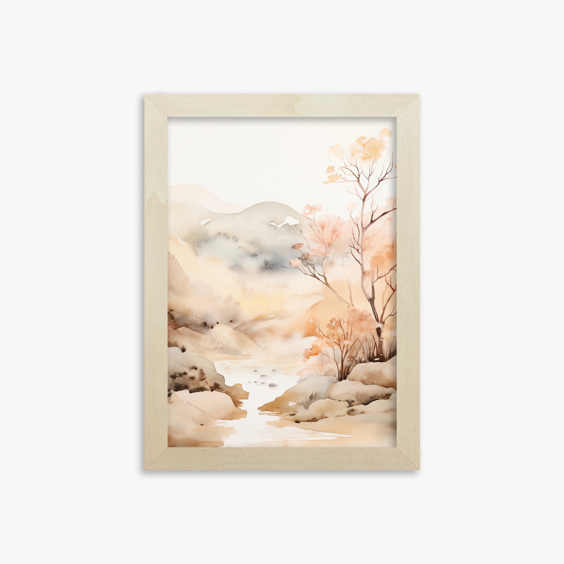 Whispering Creek, 21x30cm Framed Poster With Lime Wood Frame