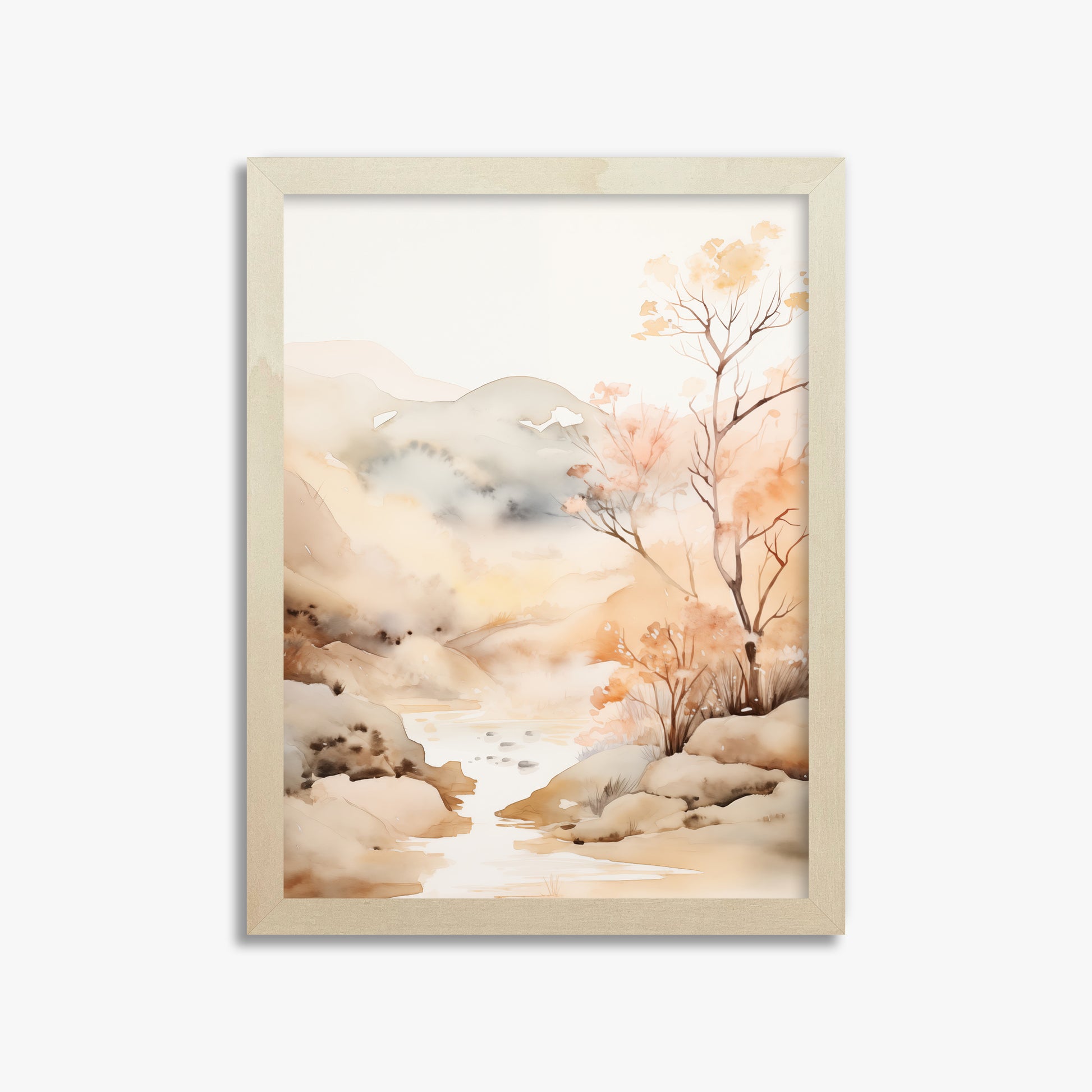 Whispering Creek, 30x40cm Framed Poster With Lime Wood Frame