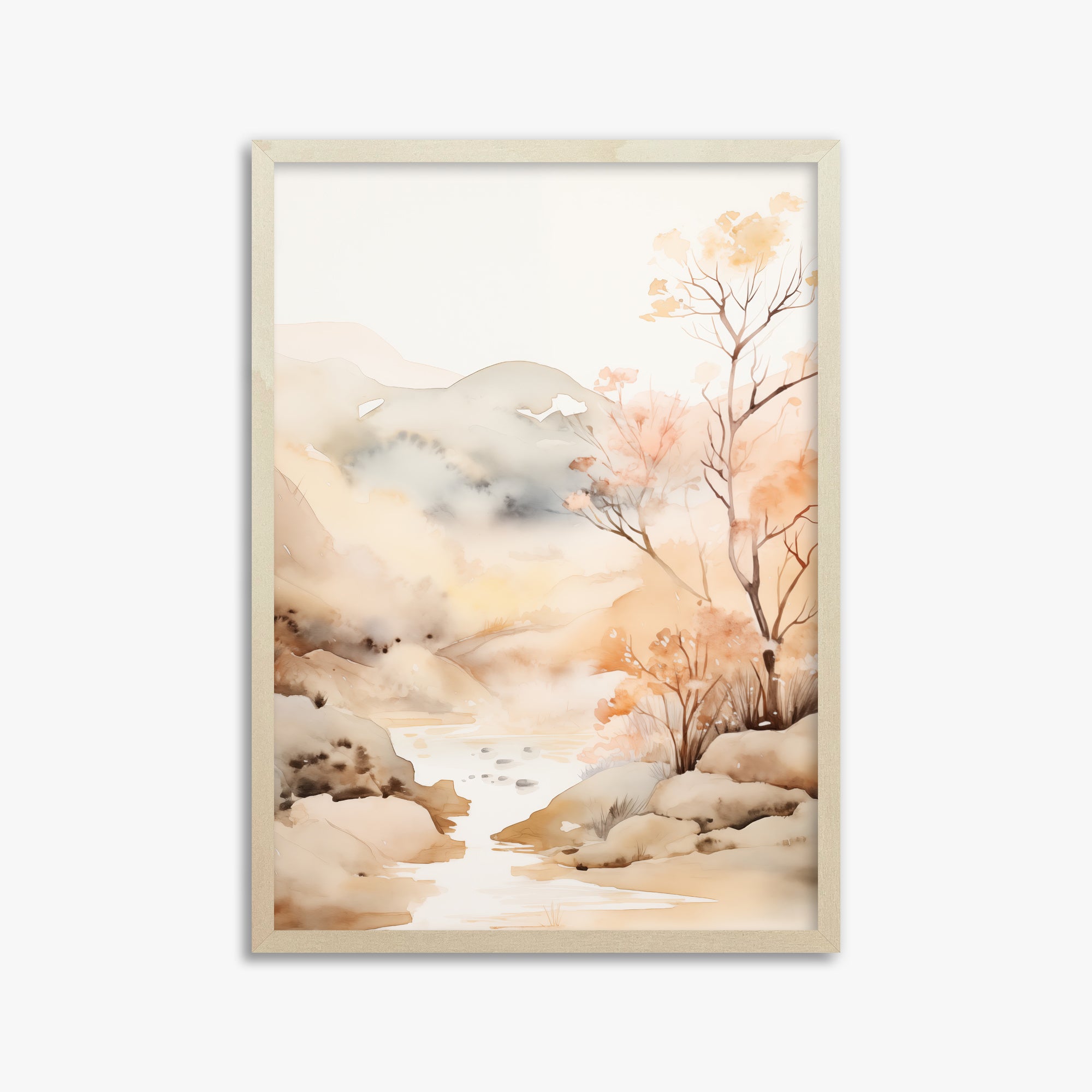 Whispering Creek, 50x70cm Framed Poster With Lime Wood Frame