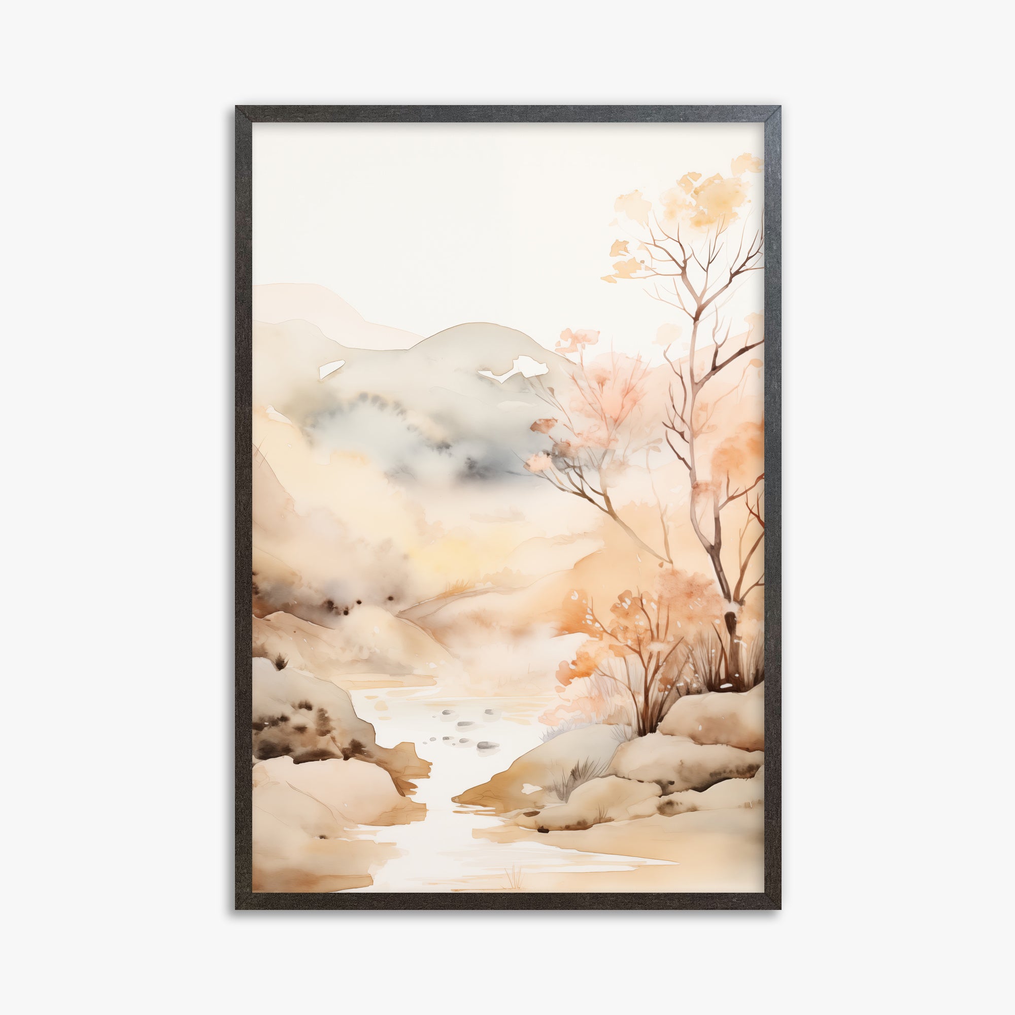 Whispering Creek, 61x91cm Framed Poster With Espresso Frame