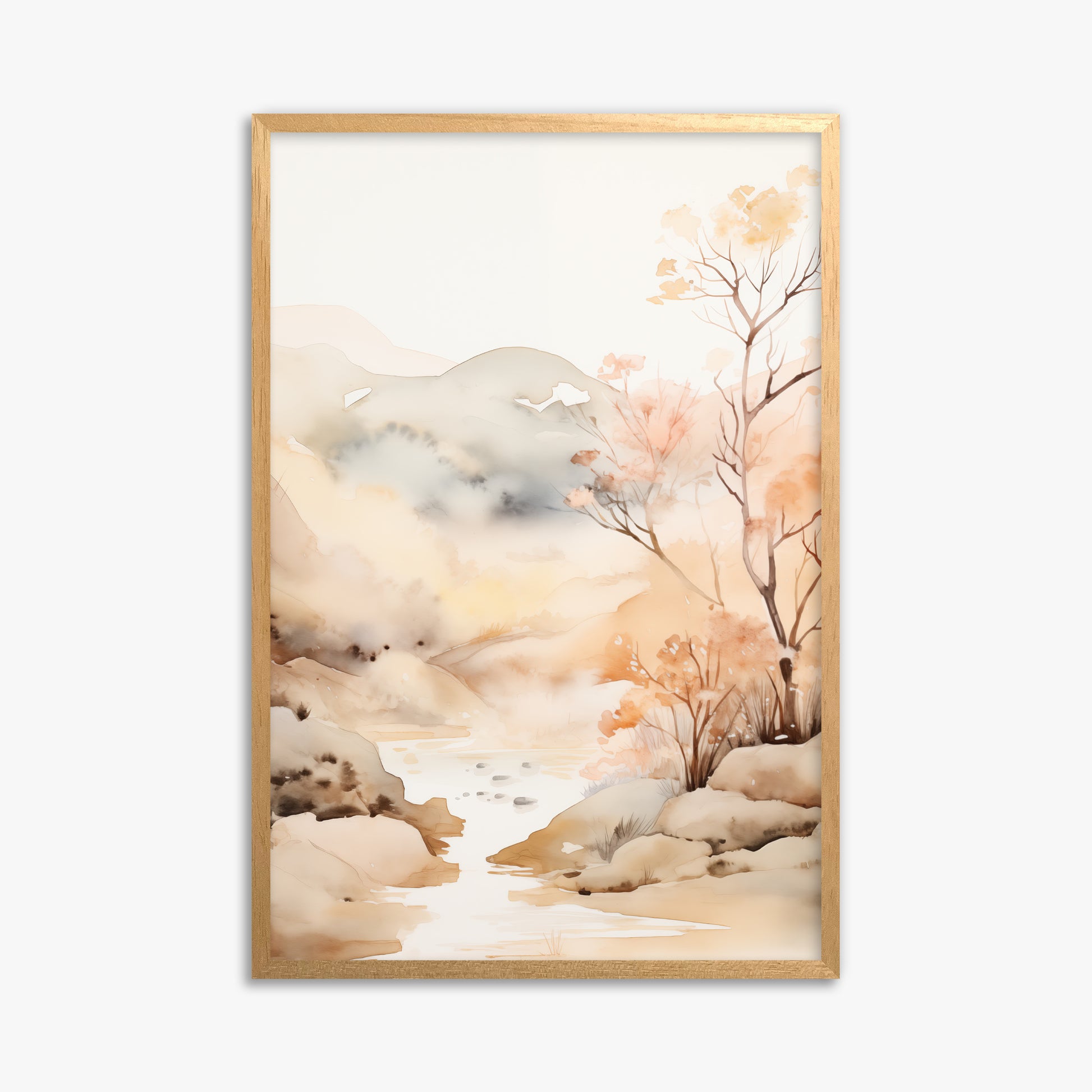 Whispering Creek, 61x91cm Framed Poster With Oak Frame