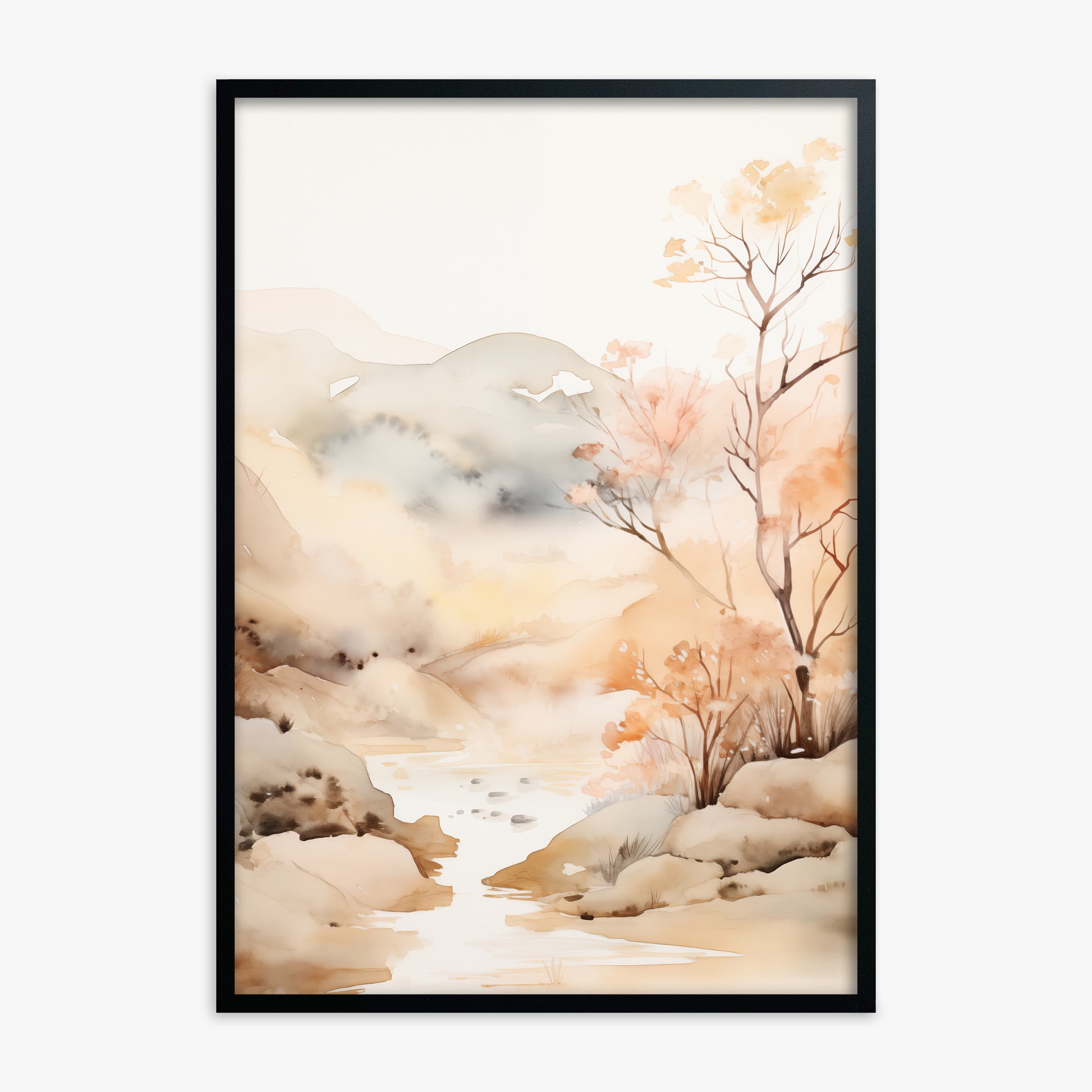 Whispering Creek, Black Framed Poster With Black Frame