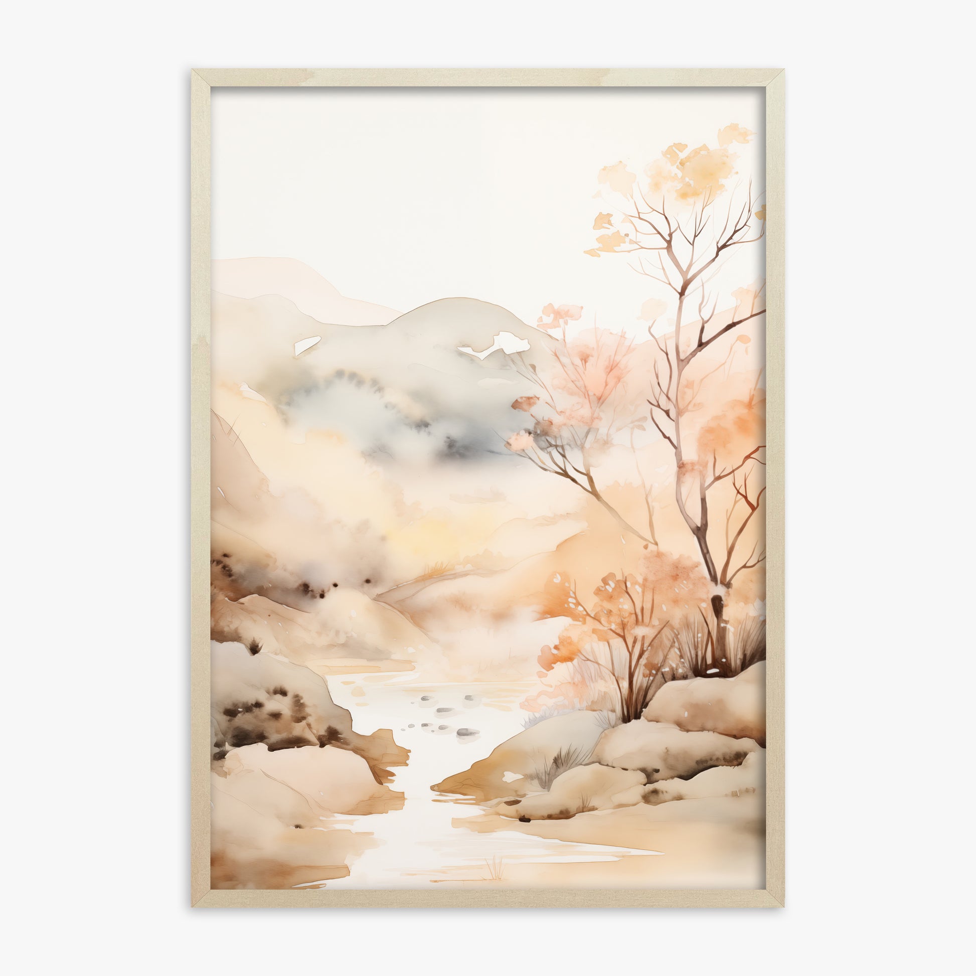 Whispering Creek, 70x100cm Framed Poster With Lime Wood Frame