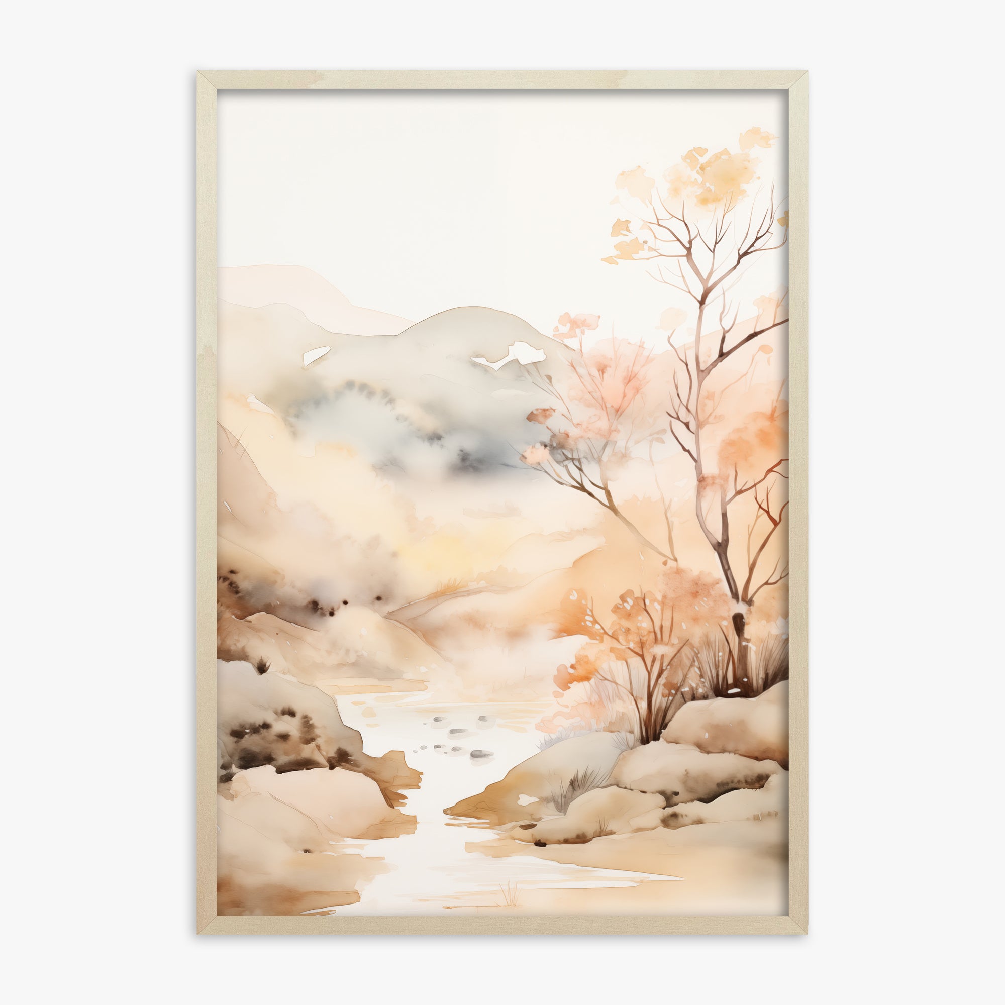 Whispering Creek, 70x100cm Framed Poster With Lime Wood Frame