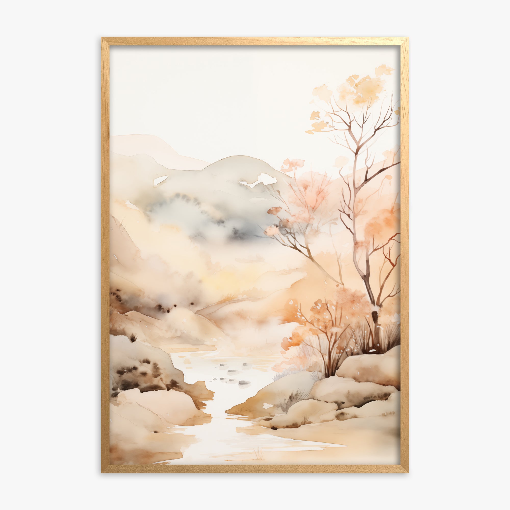 Whispering Creek, Oak Framed Poster With Oak Frame