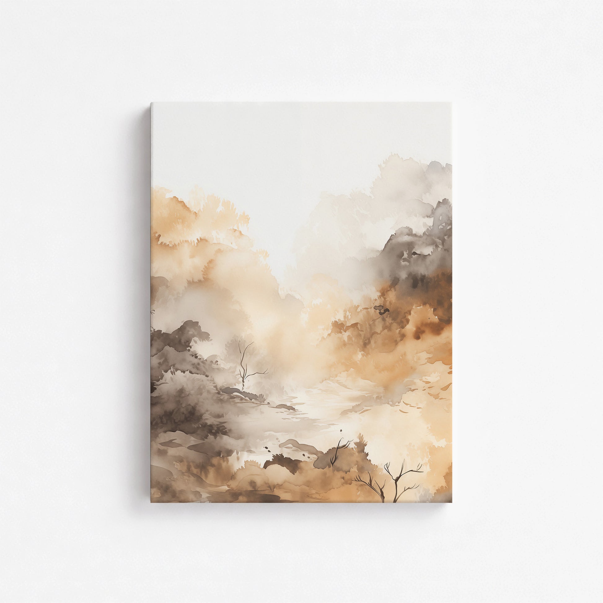 Misty Autumn Valley, 30x40cm Satin Canvas Art Reproduction