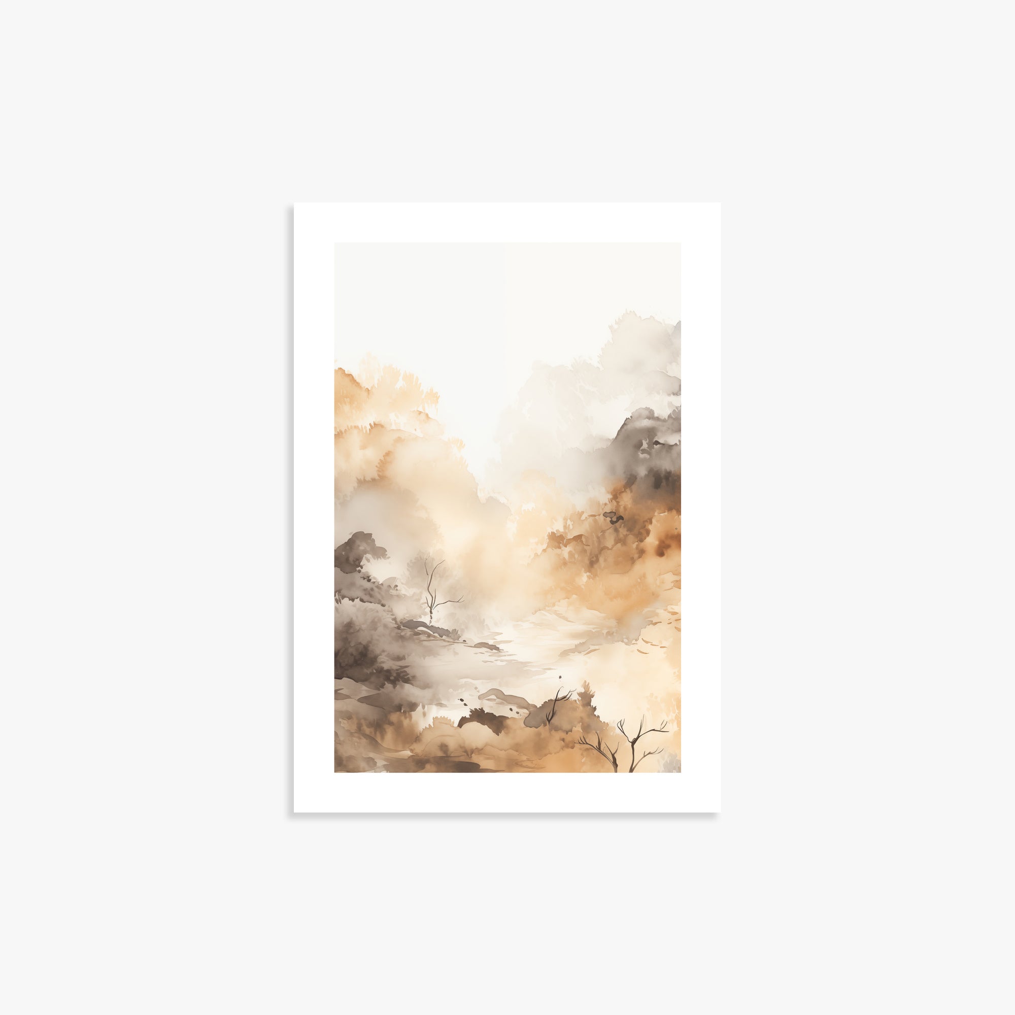 Misty Autumn Valley, 21x30cm Printed Poster