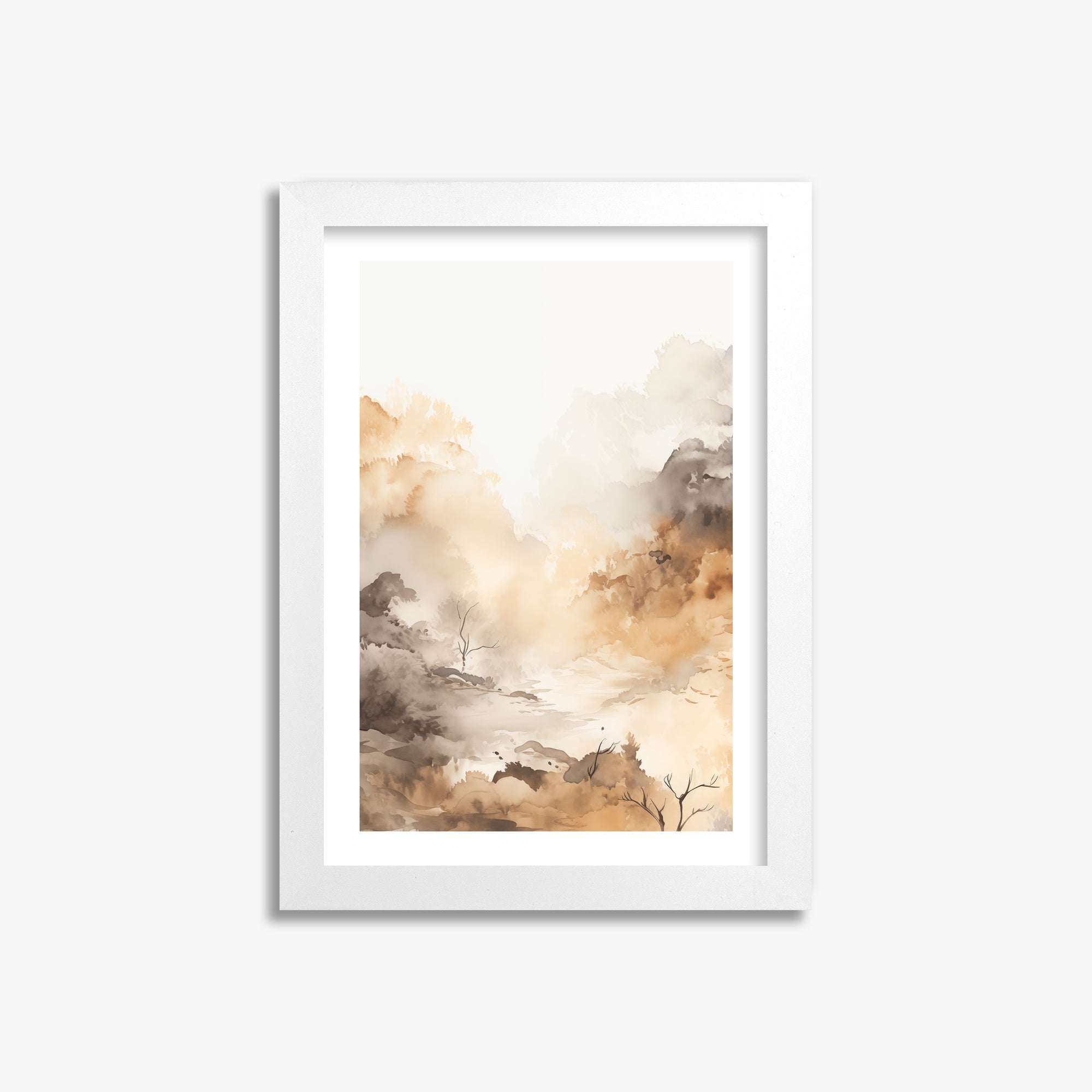 Misty Autumn Valley, 21x30cm Whitek Framed Art Reproduction