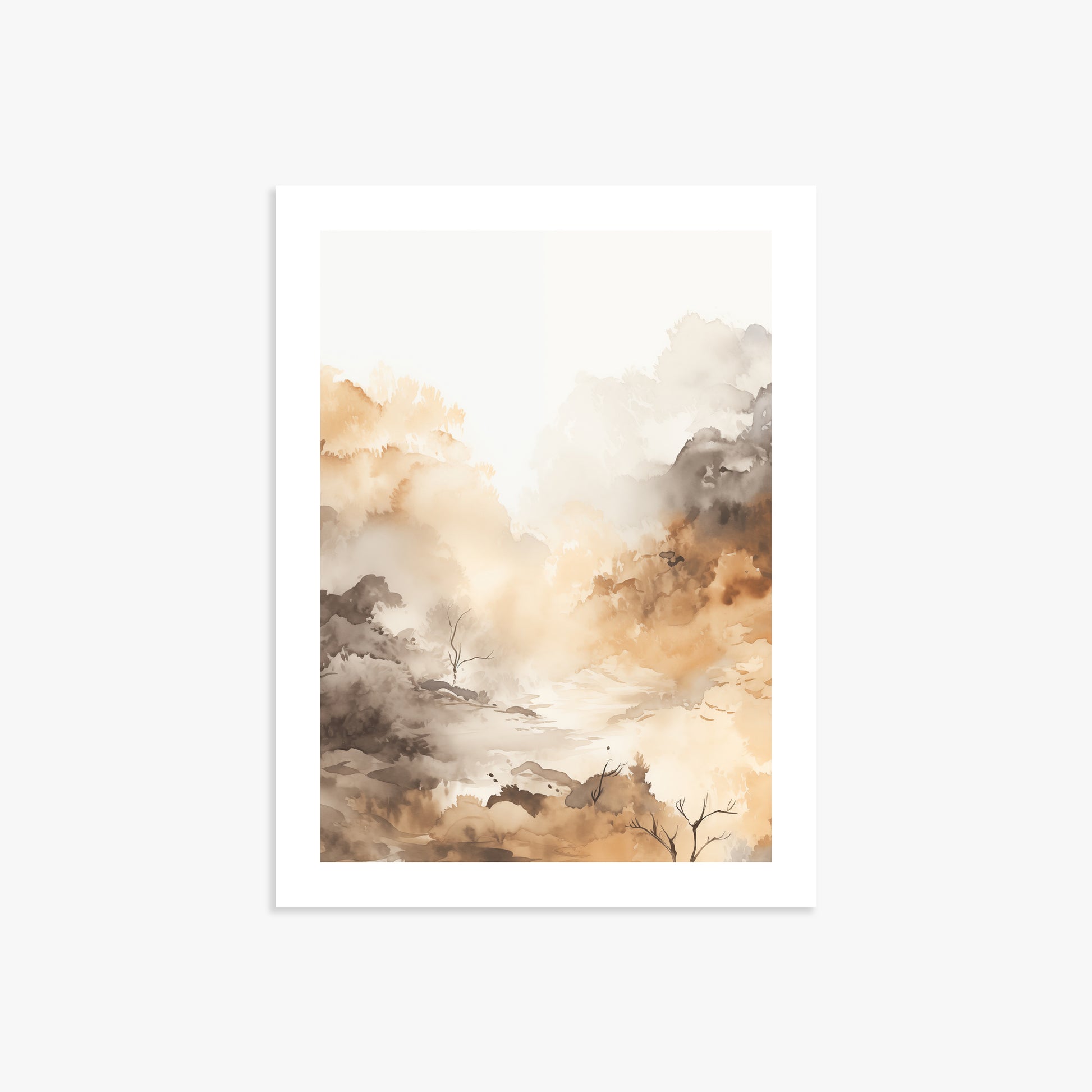 Misty Autumn Valley, 30x40cm Printed Poster