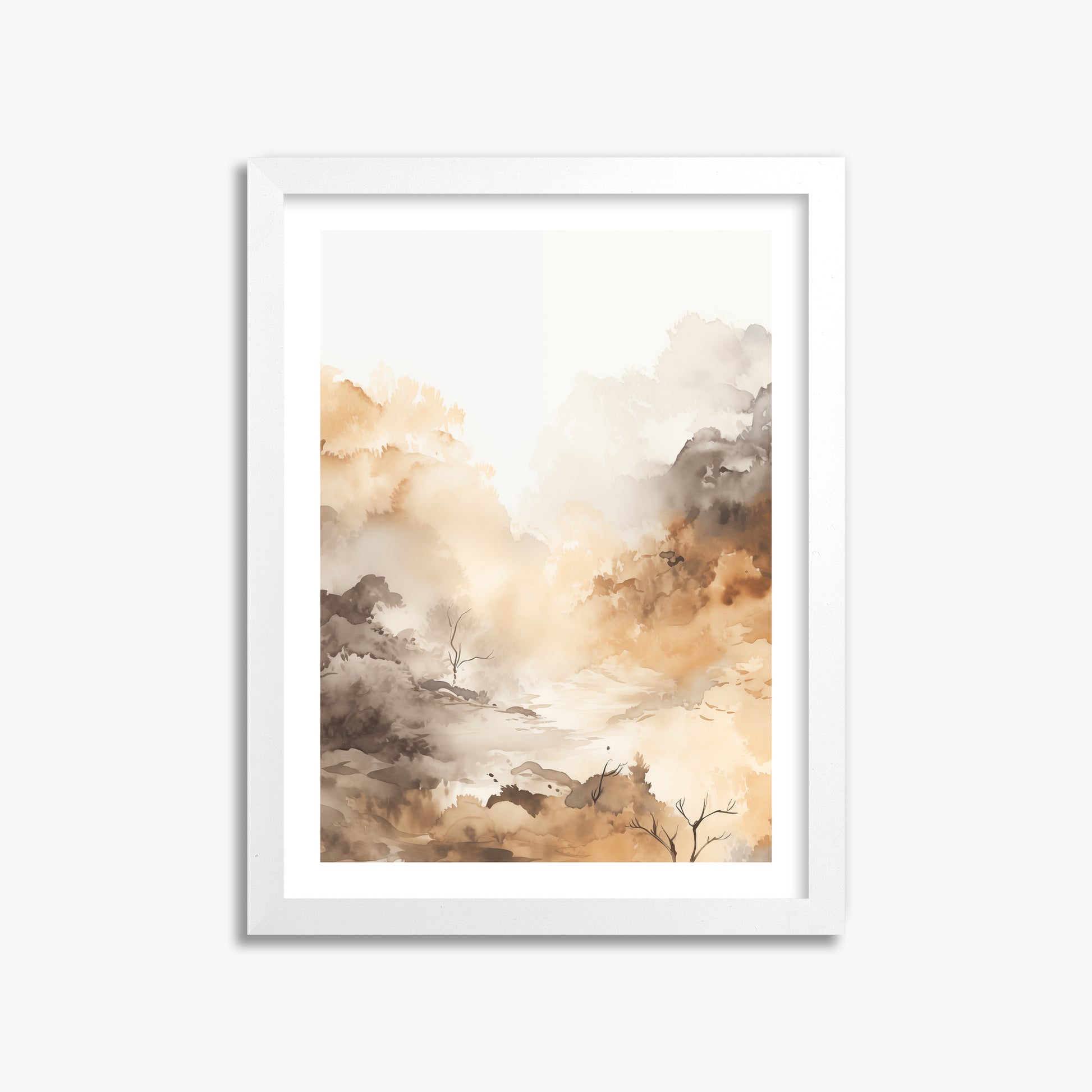 Misty Autumn Valley, 30x40cm Whitek Framed Art Reproduction