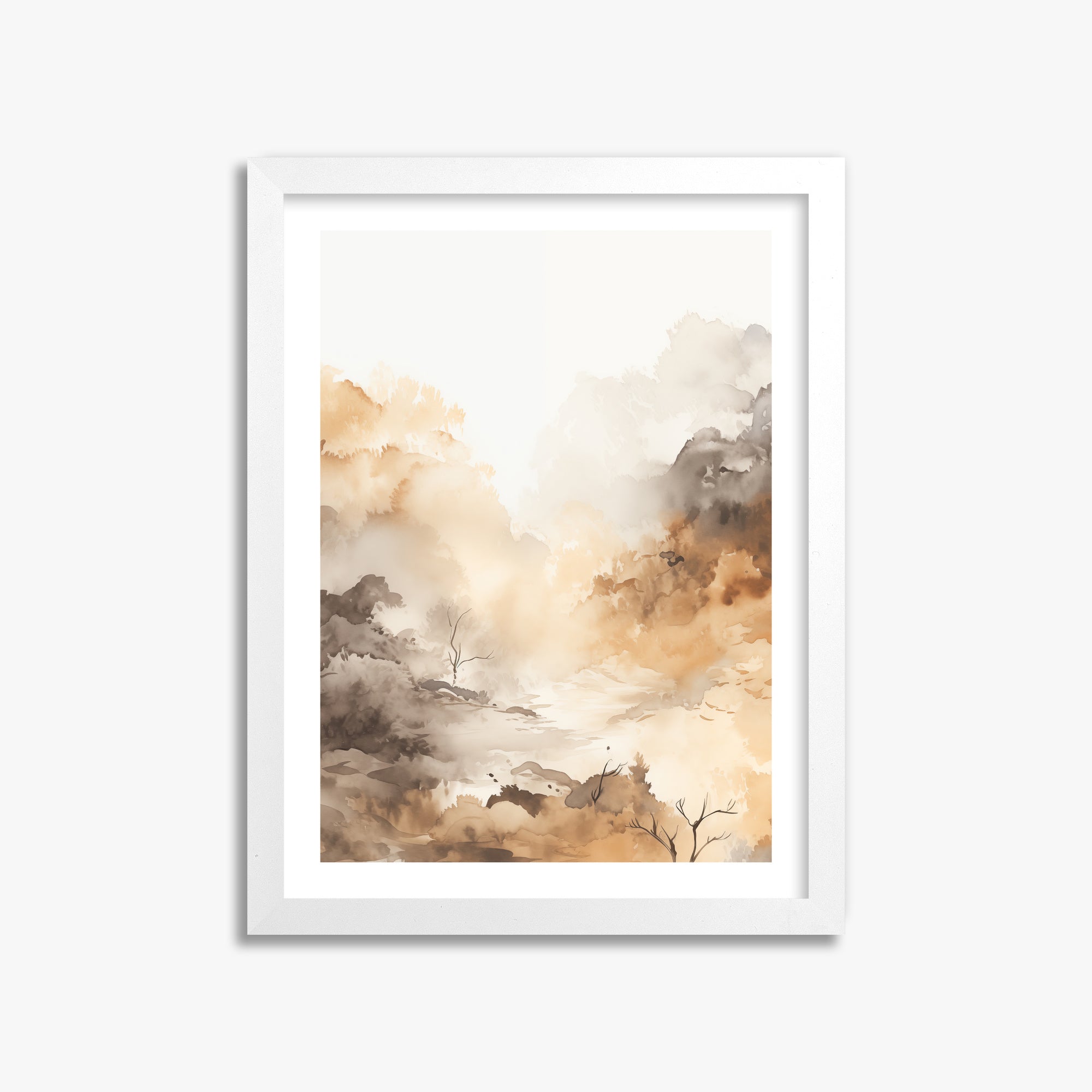 Misty Autumn Valley, 30x40cm Whitek Framed Art Reproduction