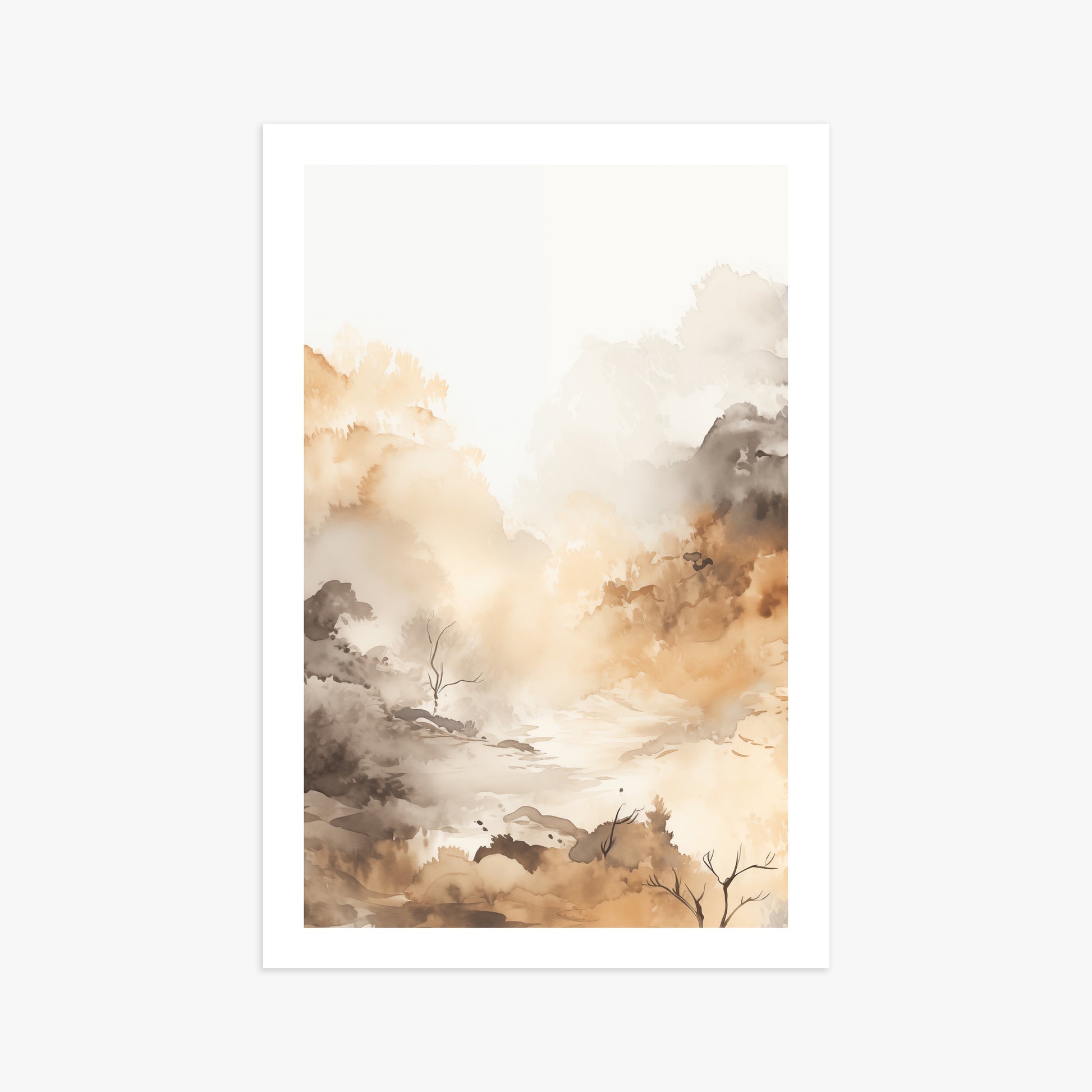 Misty Autumn Valley, 61x91cm Printed Poster