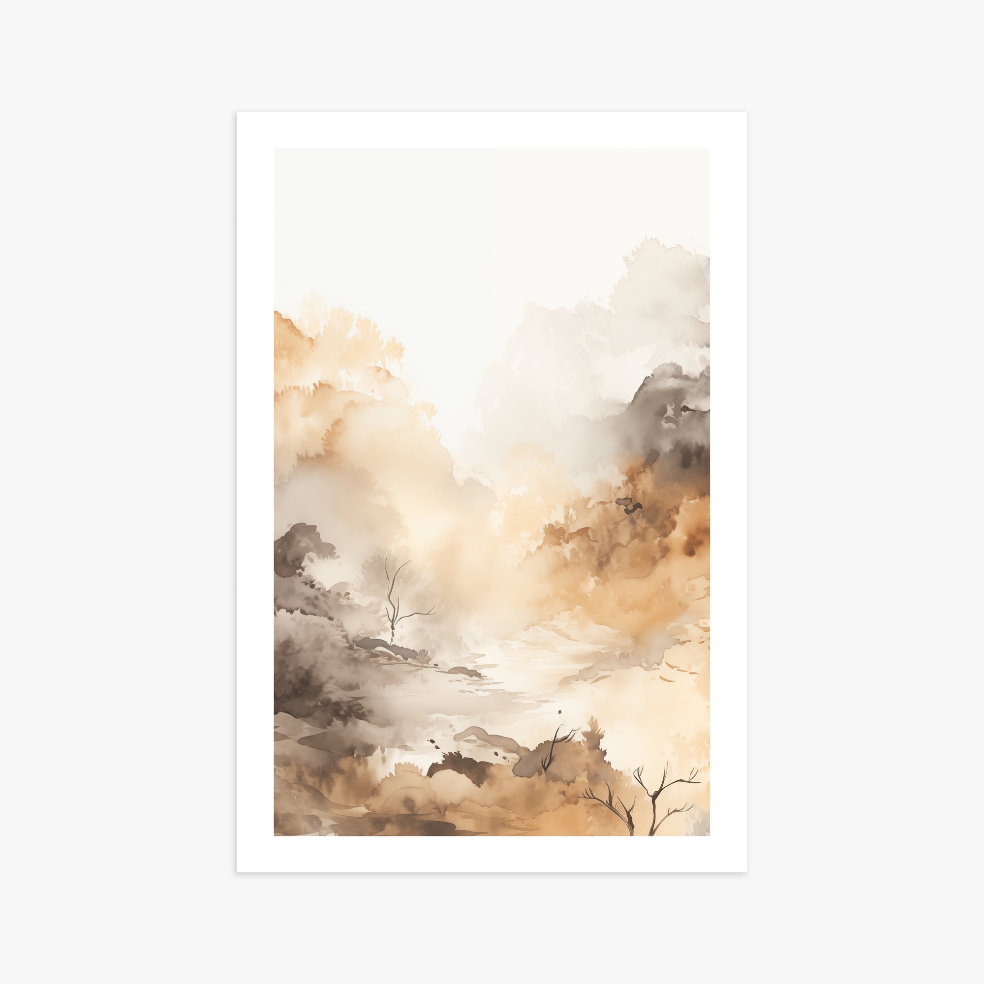 Misty Autumn Valley, 61x91cm Printed Poster