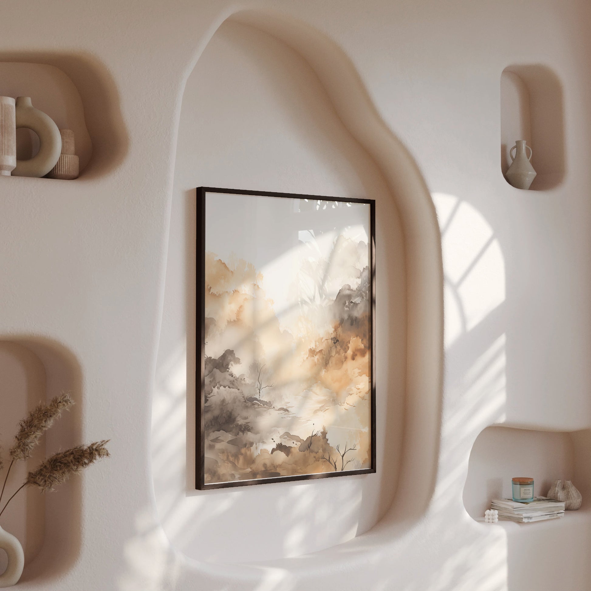 Design Concept No. 13 for Misty Autumn Valley Modern Poster Art