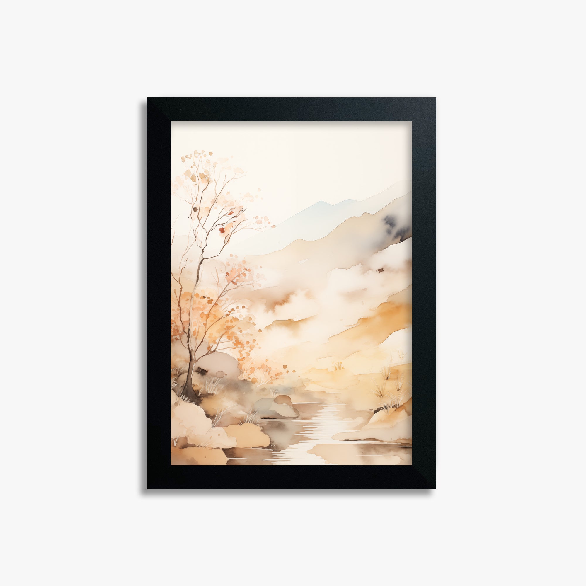 Autumn Stream Dream, 21x30cm Framed Poster With Black Frame