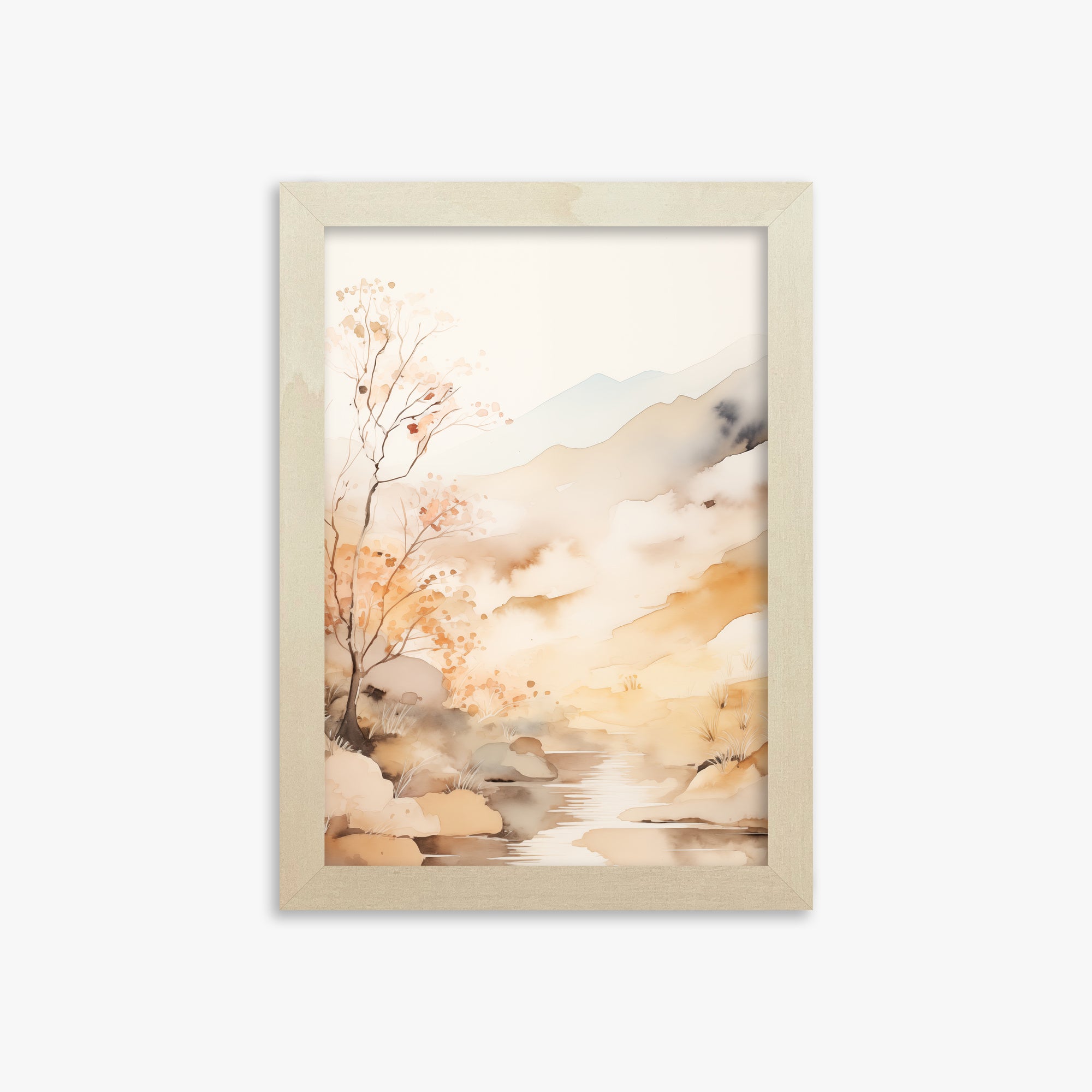 Autumn Stream Dream, 21x30cm Framed Poster With Lime Wood Frame