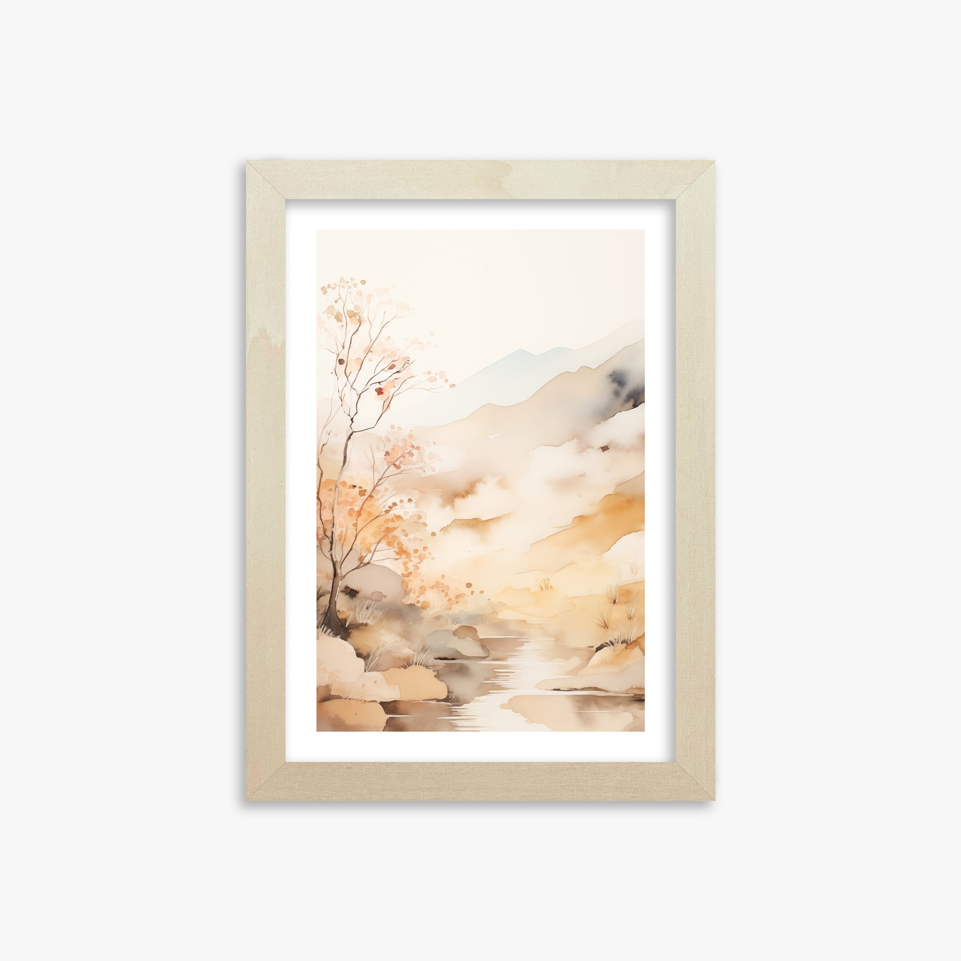Autumn Stream Dream, 21x30cm Framed Poster With Lime Wood Frame