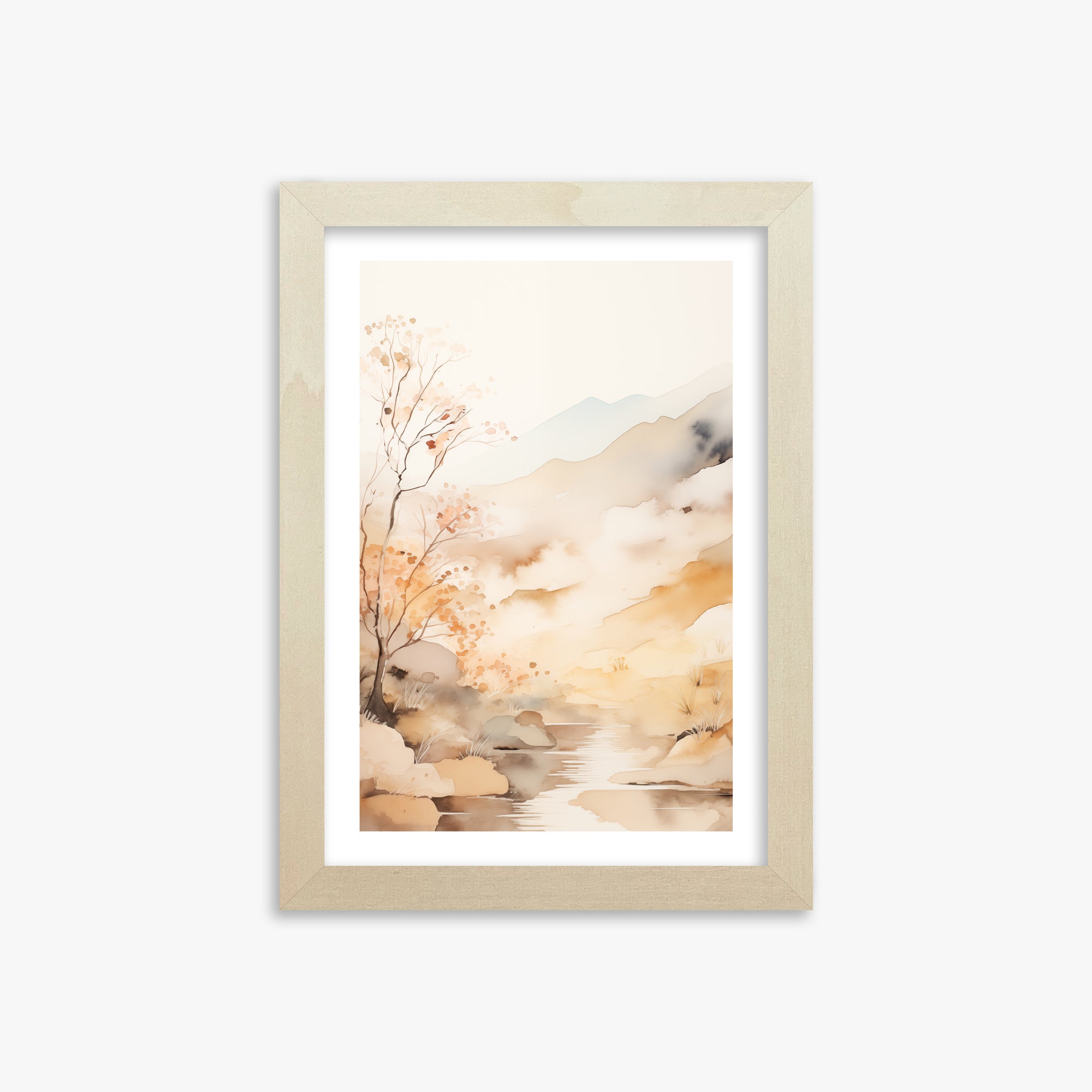 Autumn Stream Dream, 21x30cm Framed Poster With Lime Wood Frame