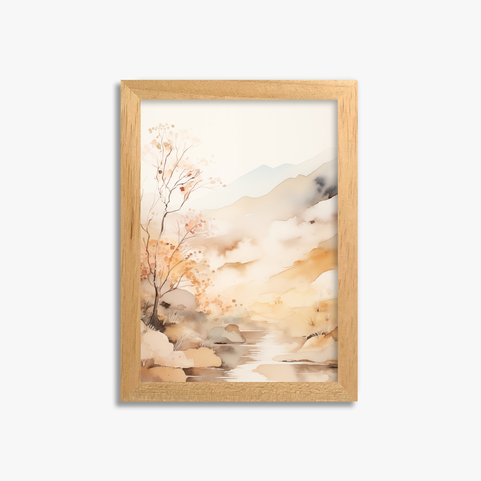 Autumn Stream Dream, 21x30cm Framed Poster With Oak Frame