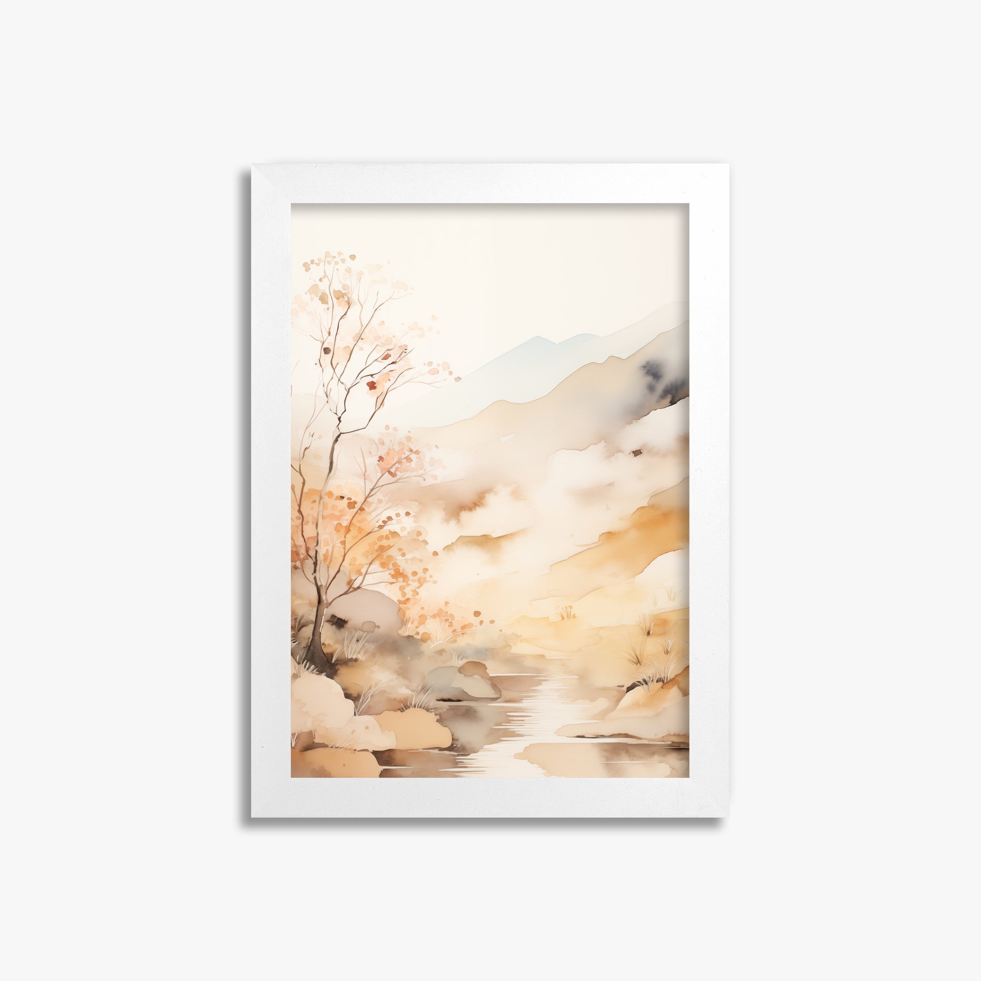 Autumn Stream Dream, 21x30cm Framed Poster With White Frame