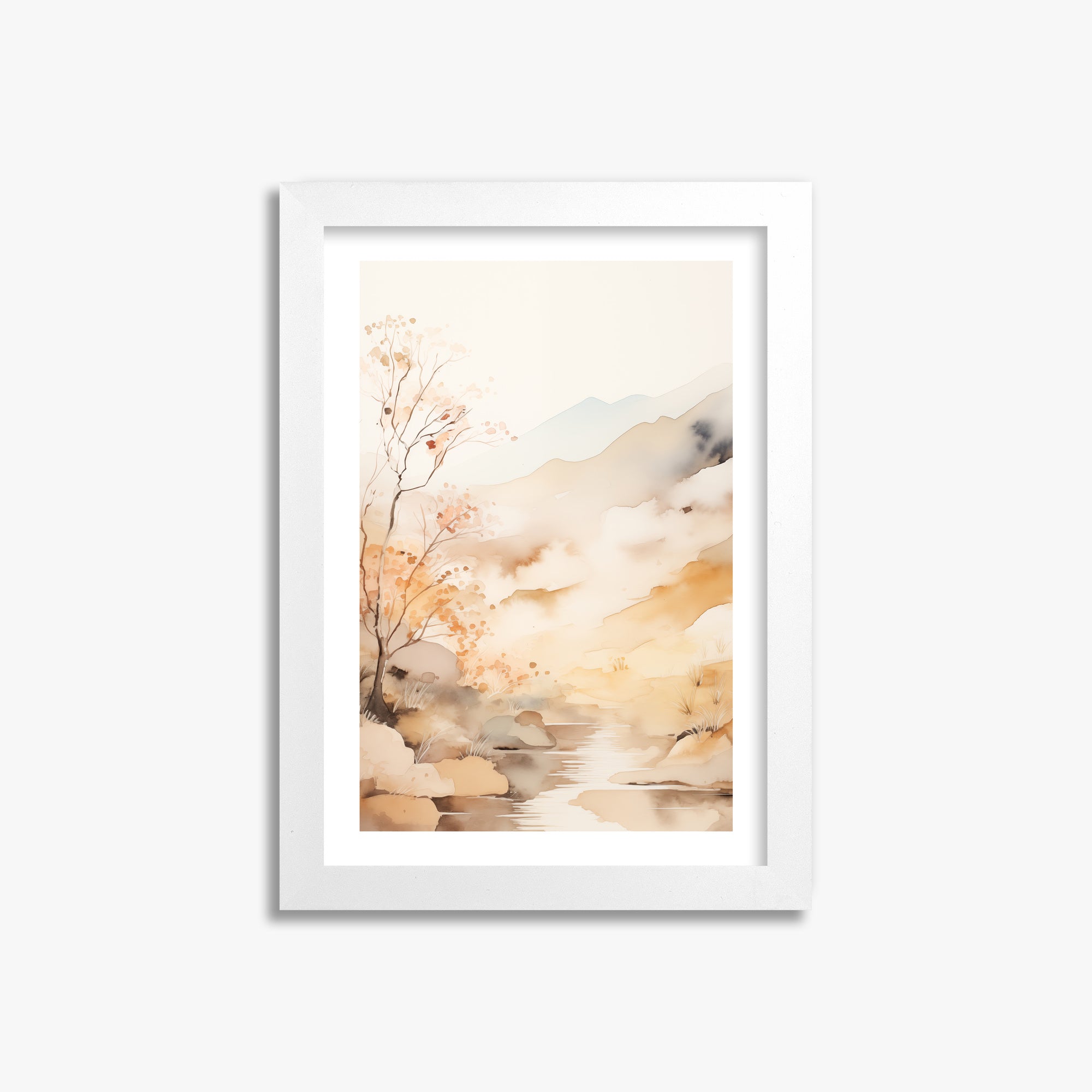 Autumn Stream Dream, 21x30cm Framed Poster With White Frame
