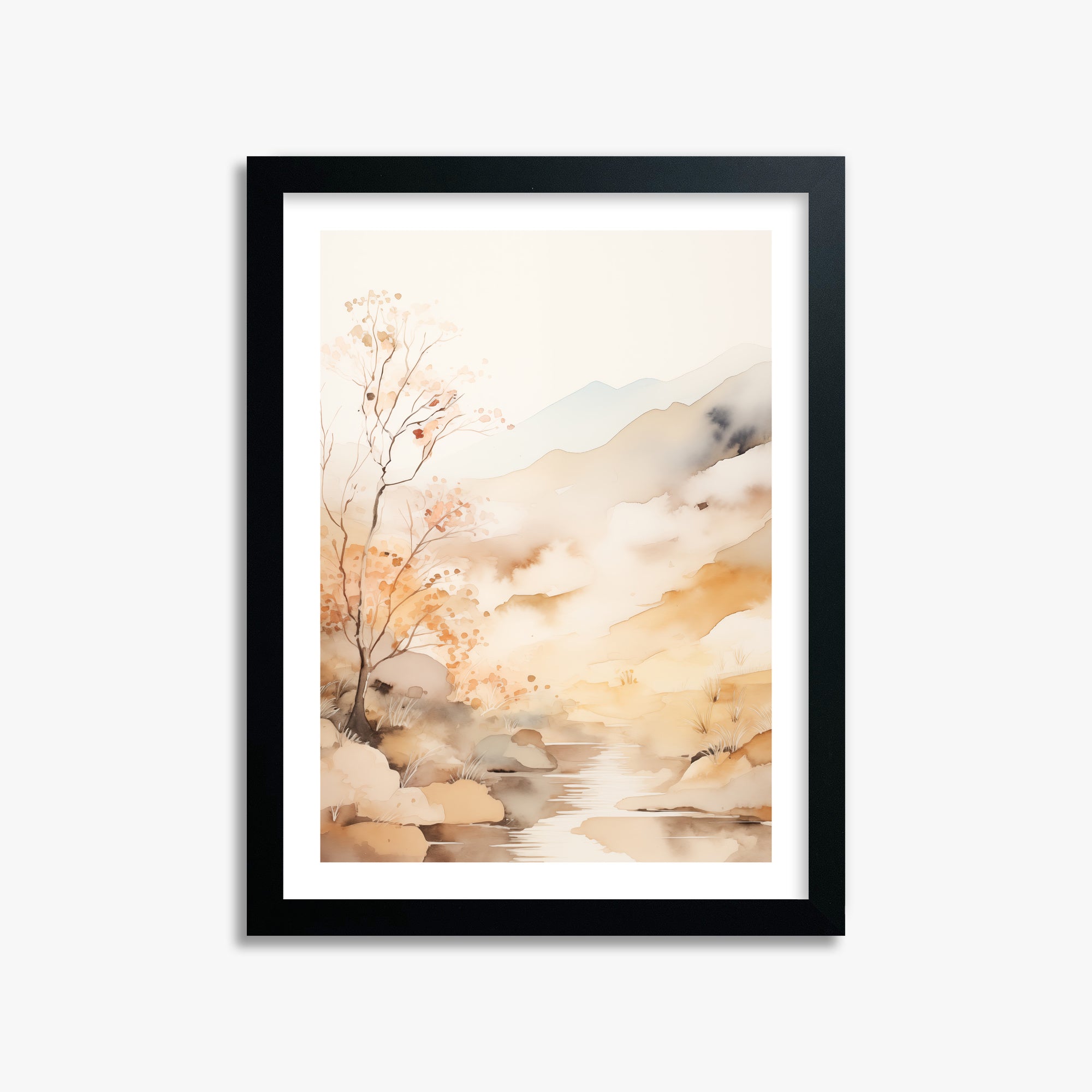 Autumn Stream Dream, 30x40cm Framed Poster With Black Frame