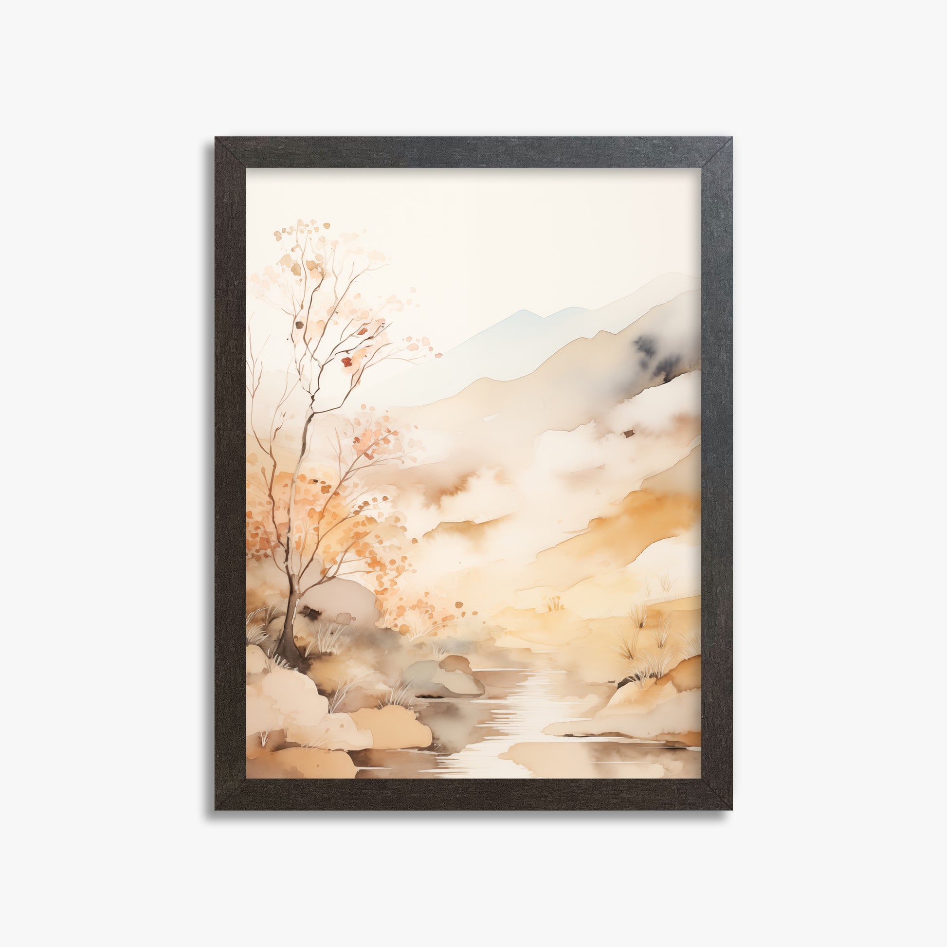 Autumn Stream Dream, 30x40cm Framed Poster With Espresso Frame