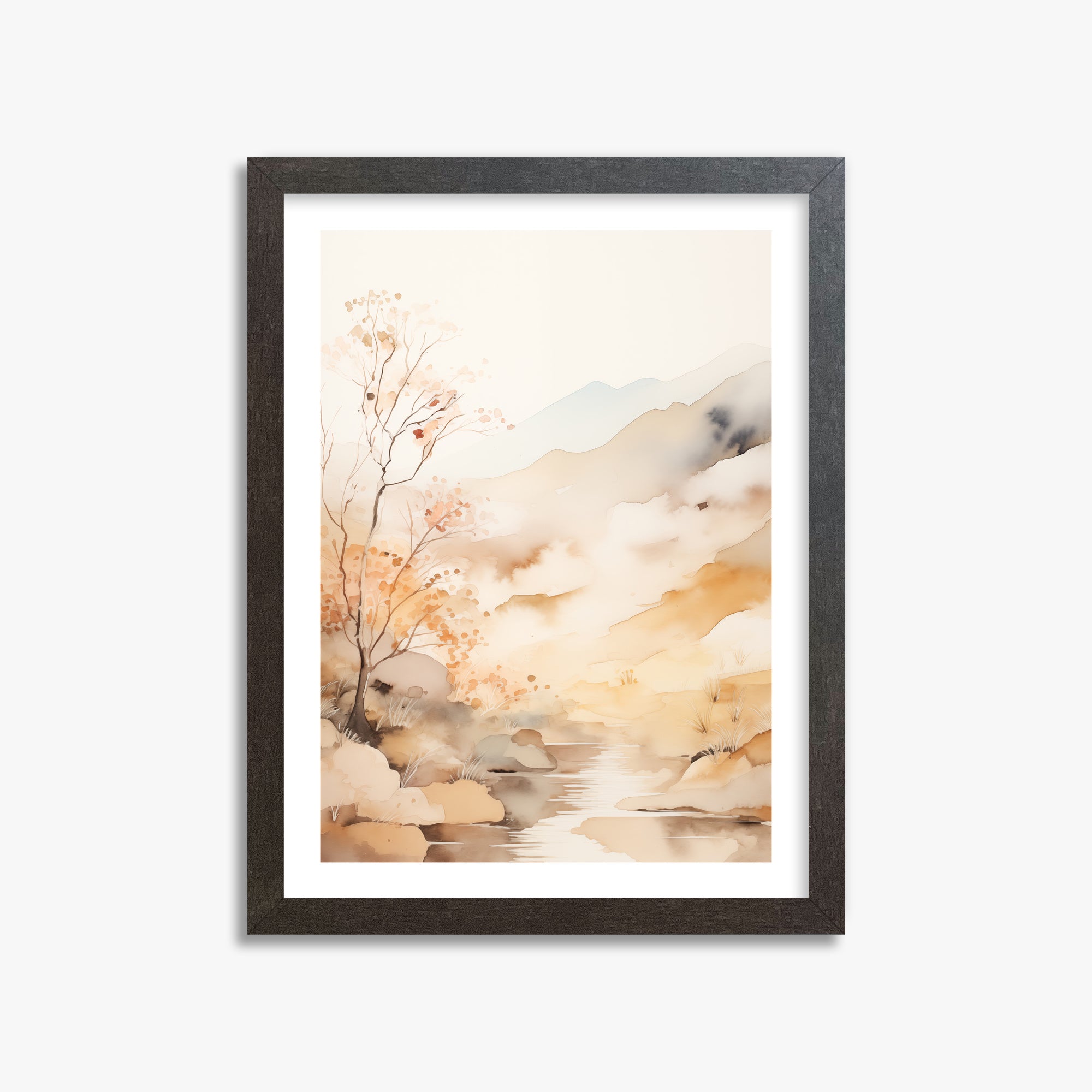 Autumn Stream Dream, 30x40cm Framed Poster With Espresso Frame