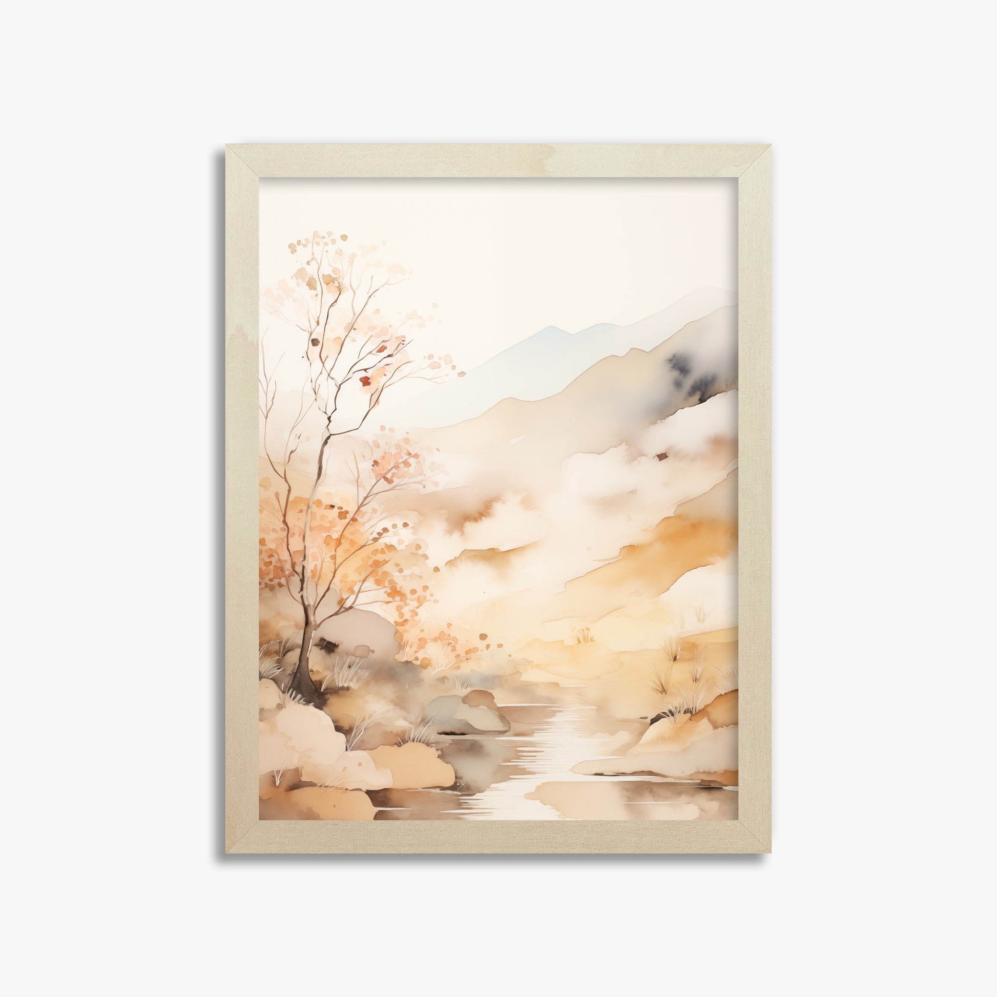 Autumn Stream Dream, 30x40cm Framed Poster With Lime Wood Frame