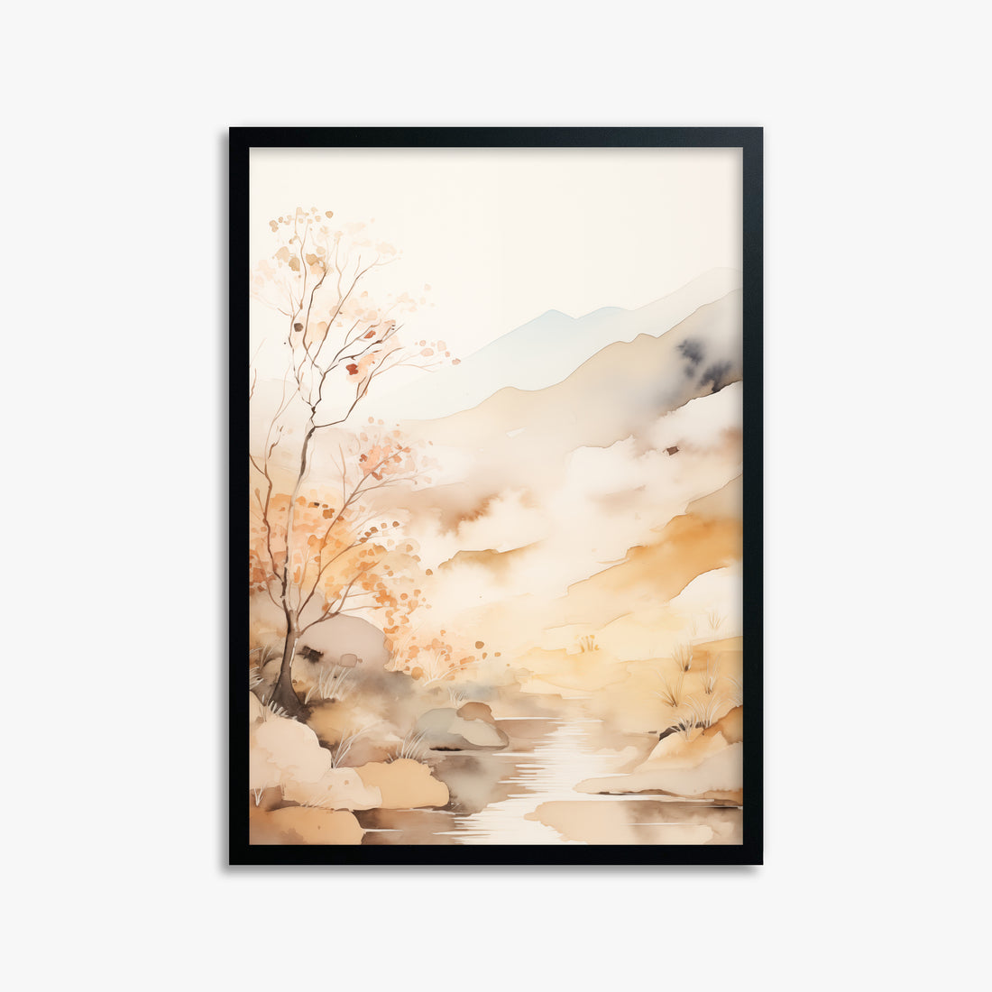 Autumn Stream Dream, 50x70cm Framed Poster With Black Frame