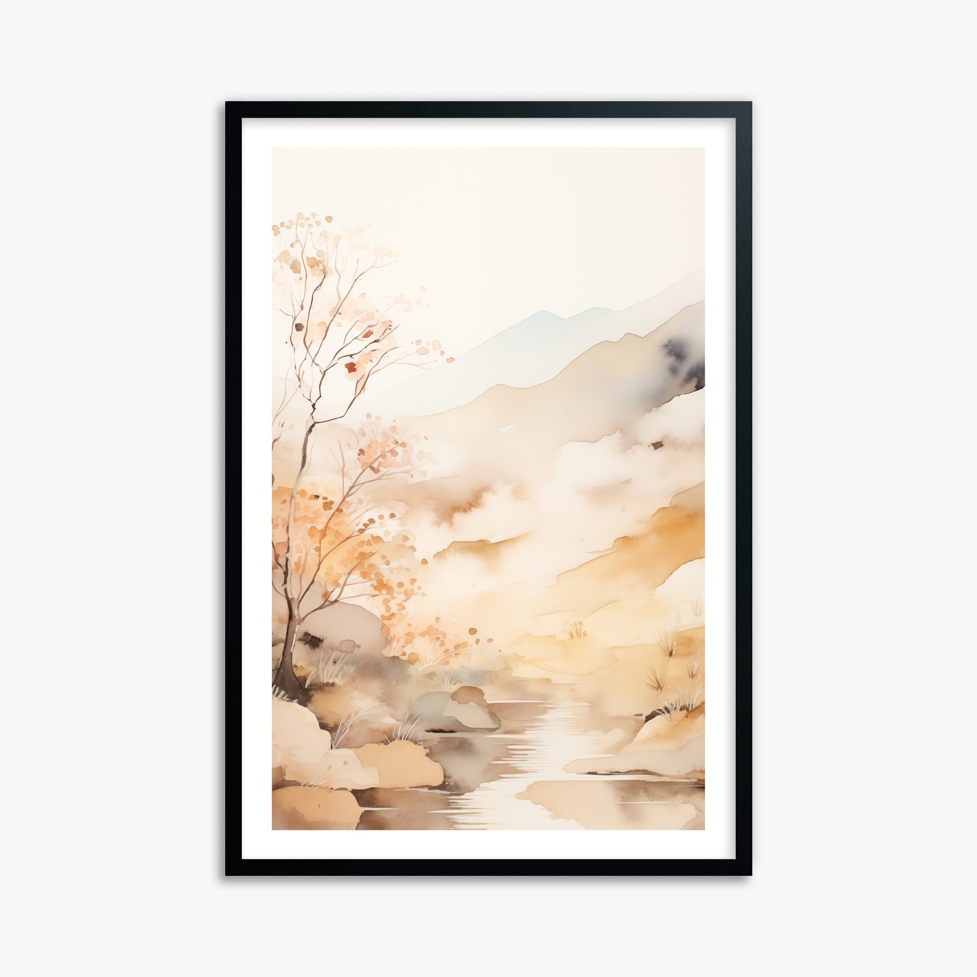 Autumn Stream Dream, 61x91cm Framed Poster With Black Frame