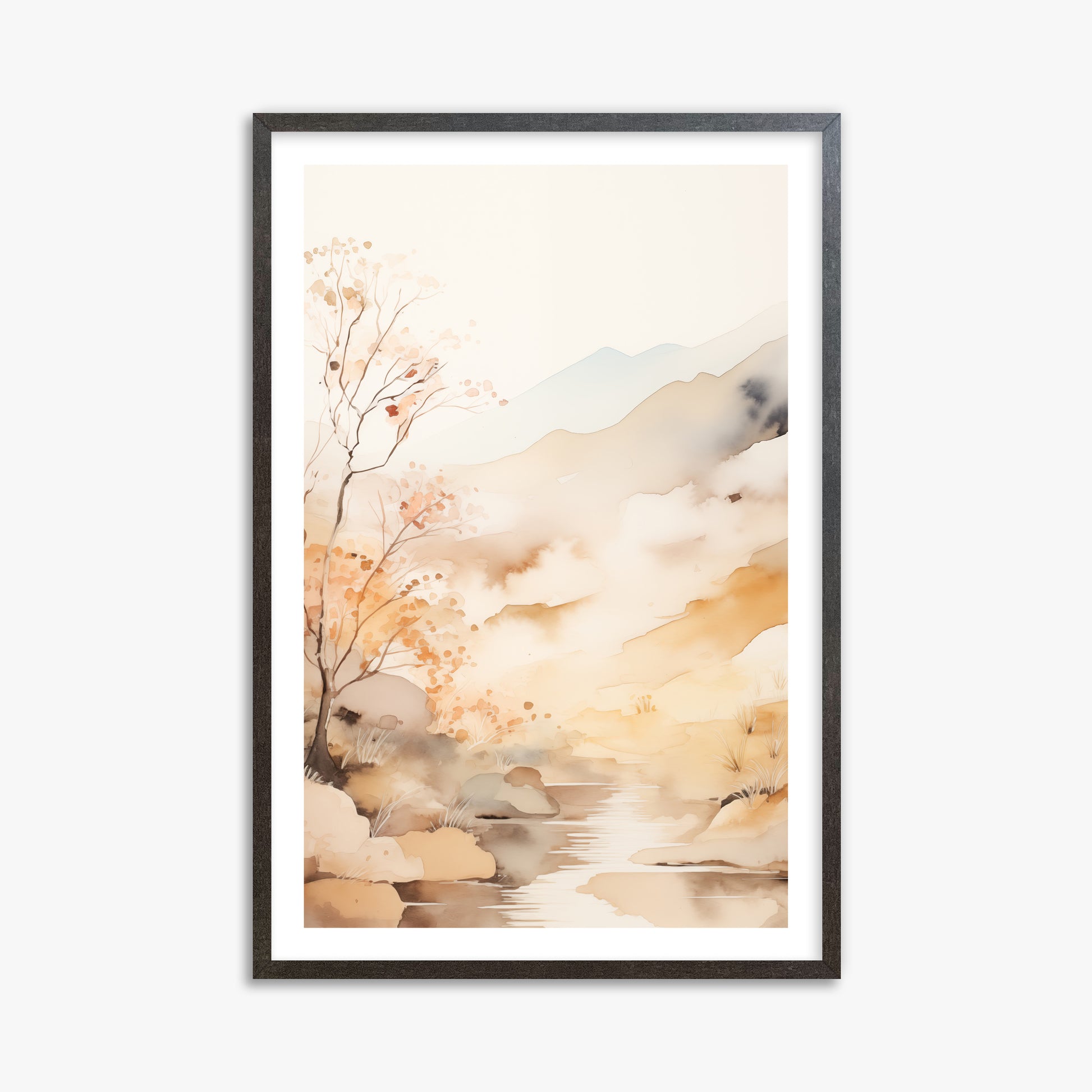 Autumn Stream Dream, 61x91cm Framed Poster With Espresso Frame