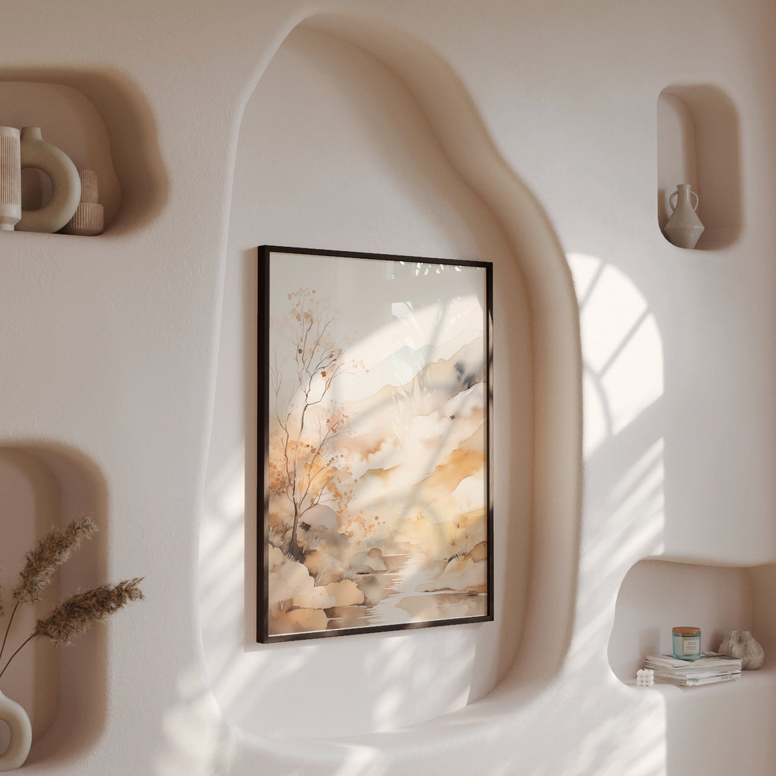 Autumn Stream Dream, 50x70cm Framed Poster With Black Frame