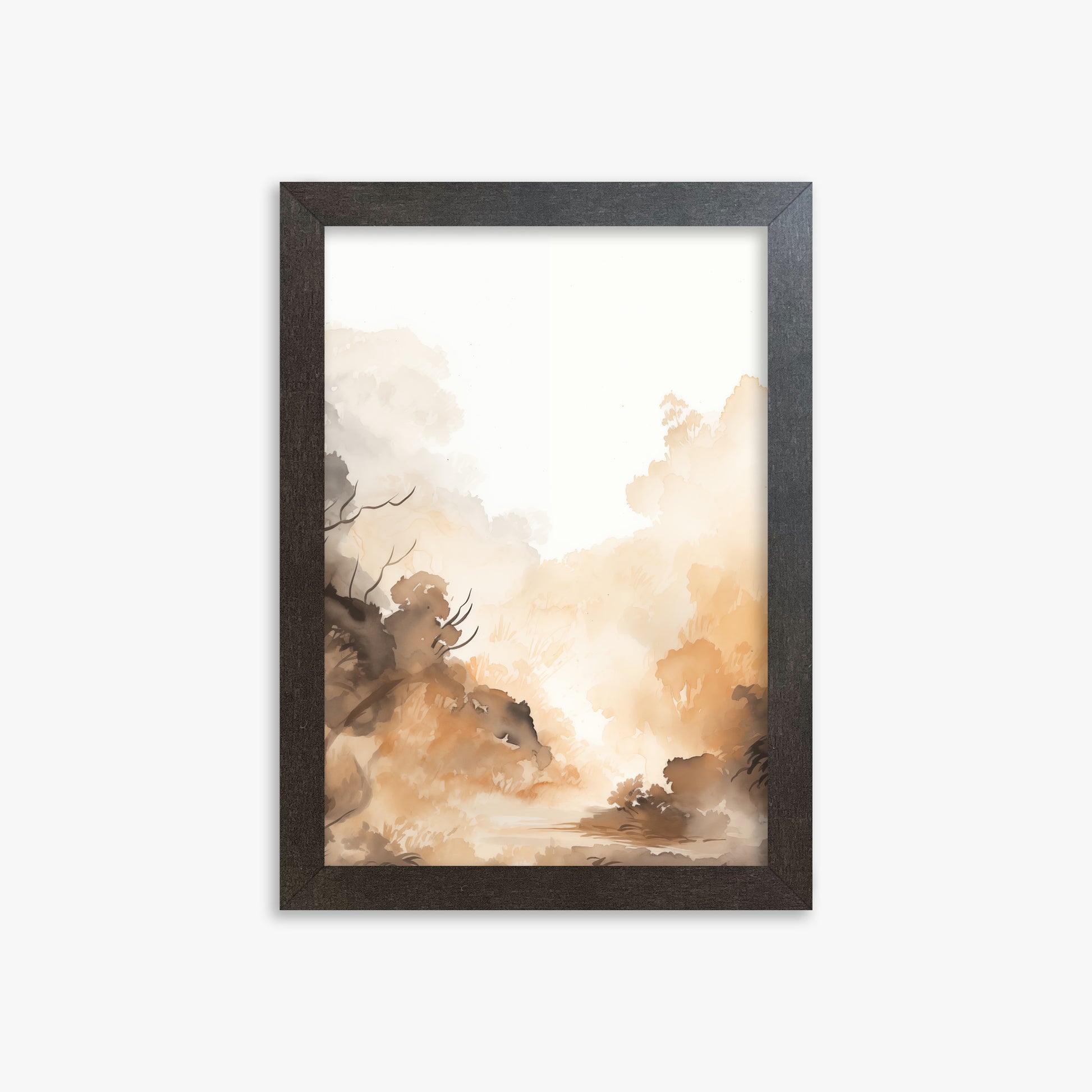 Amber Mist Forest, 21x30cm Framed Poster With Espresso Frame