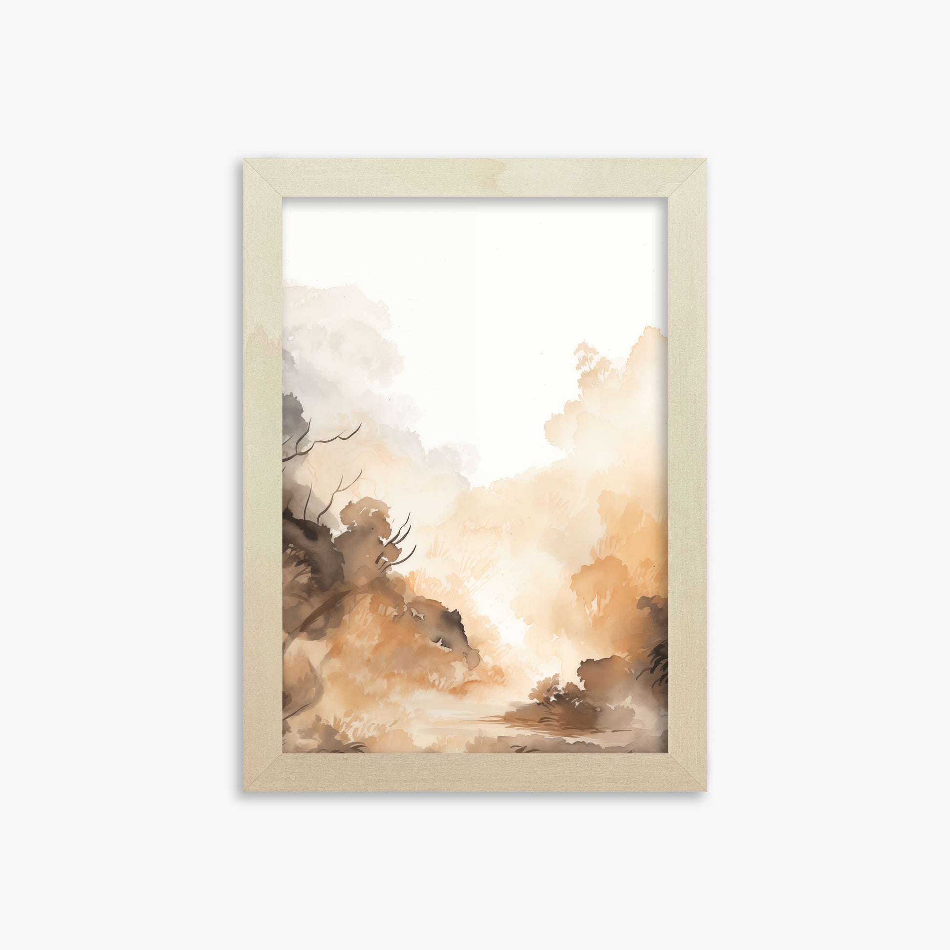 Amber Mist Forest, 21x30cm Framed Poster With Lime Wood Frame