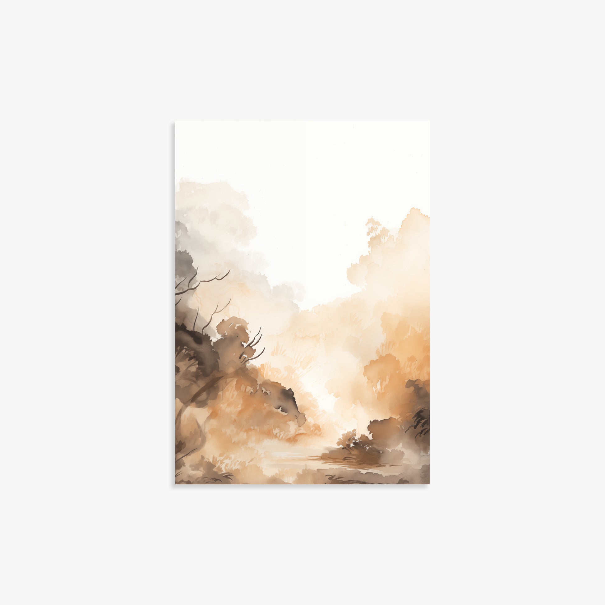 Amber Mist Forest, 21x30cm Poster Unframed